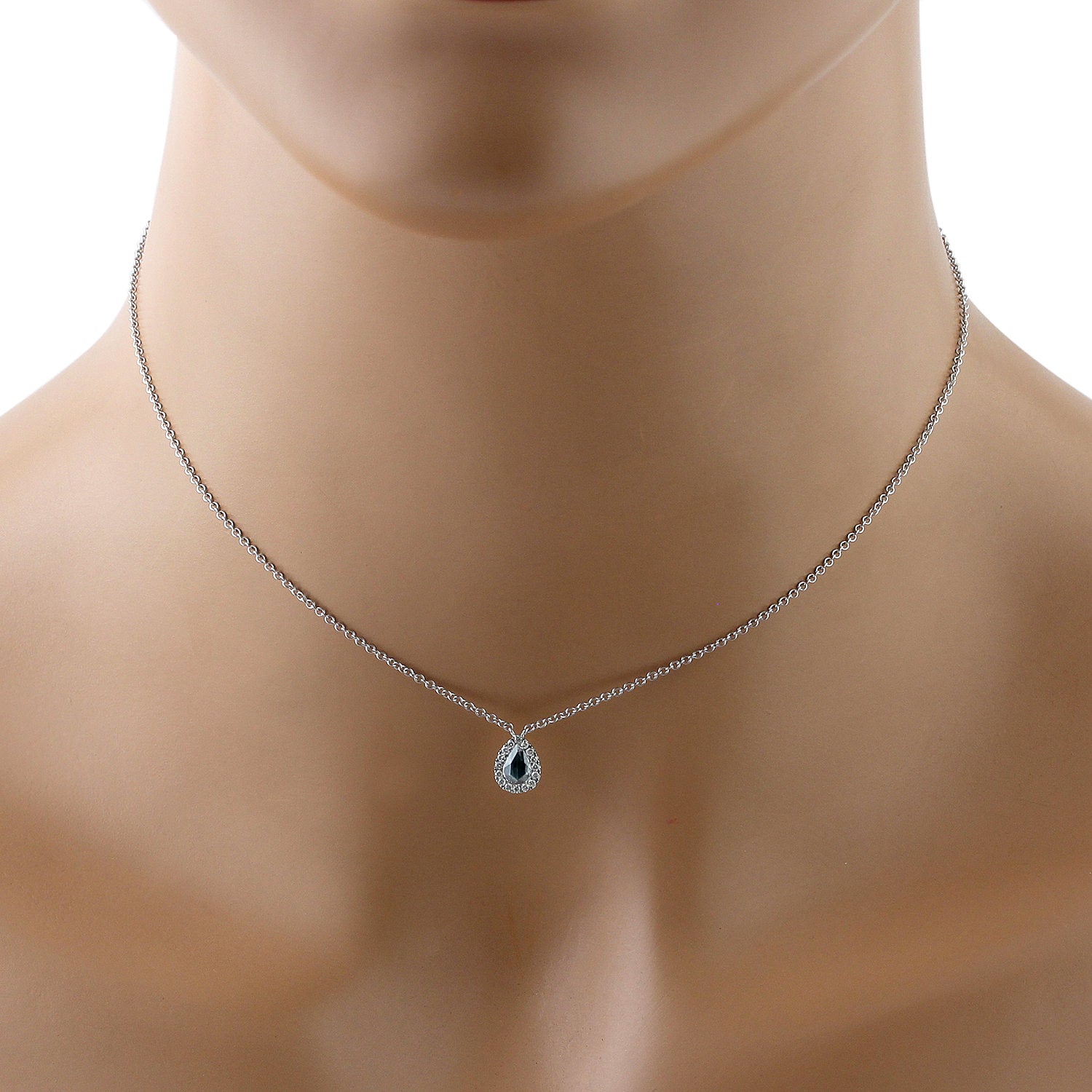 18K White Gold Colored Ice Diamond Handmade Princess Necklace – Perfect for Weddings, Prom & Special Occasions