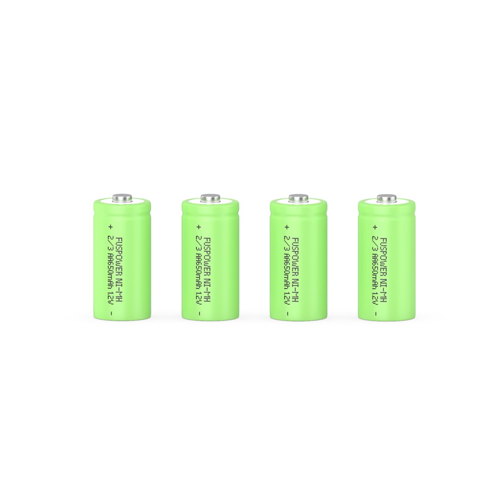 2/3AA NiMH Rechargeable Batteries 1.2V 650mAh Button Top - 4 Pack for Solar Garden Lights, Pathway Lighting, Outdoor Decor (Not AA/AAA) - Perfect for Eco-Friendly Landscape Illumination