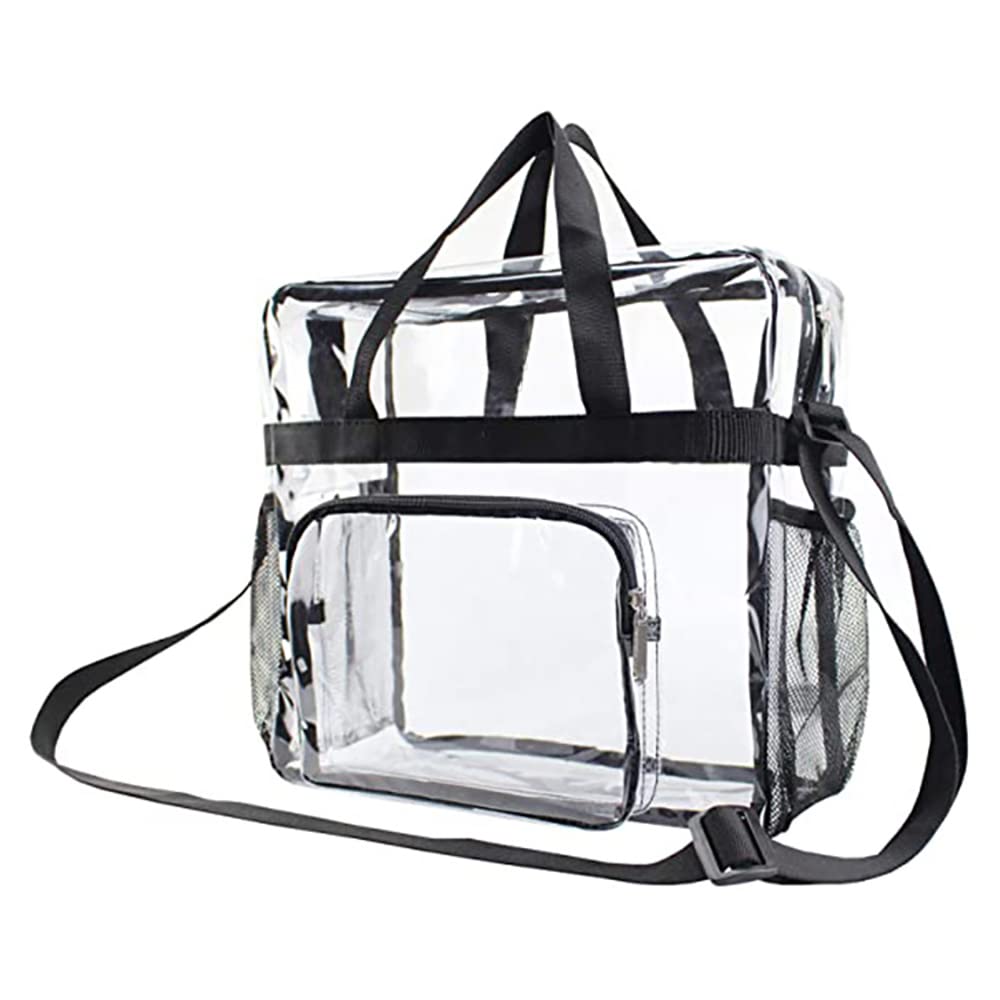 Clear Stadium Approved Tote Bags - Security Travel & Gym Clear Bags for Work, Sports & Concerts | Perfect for NFL Games, Music Festivals & Airport Security