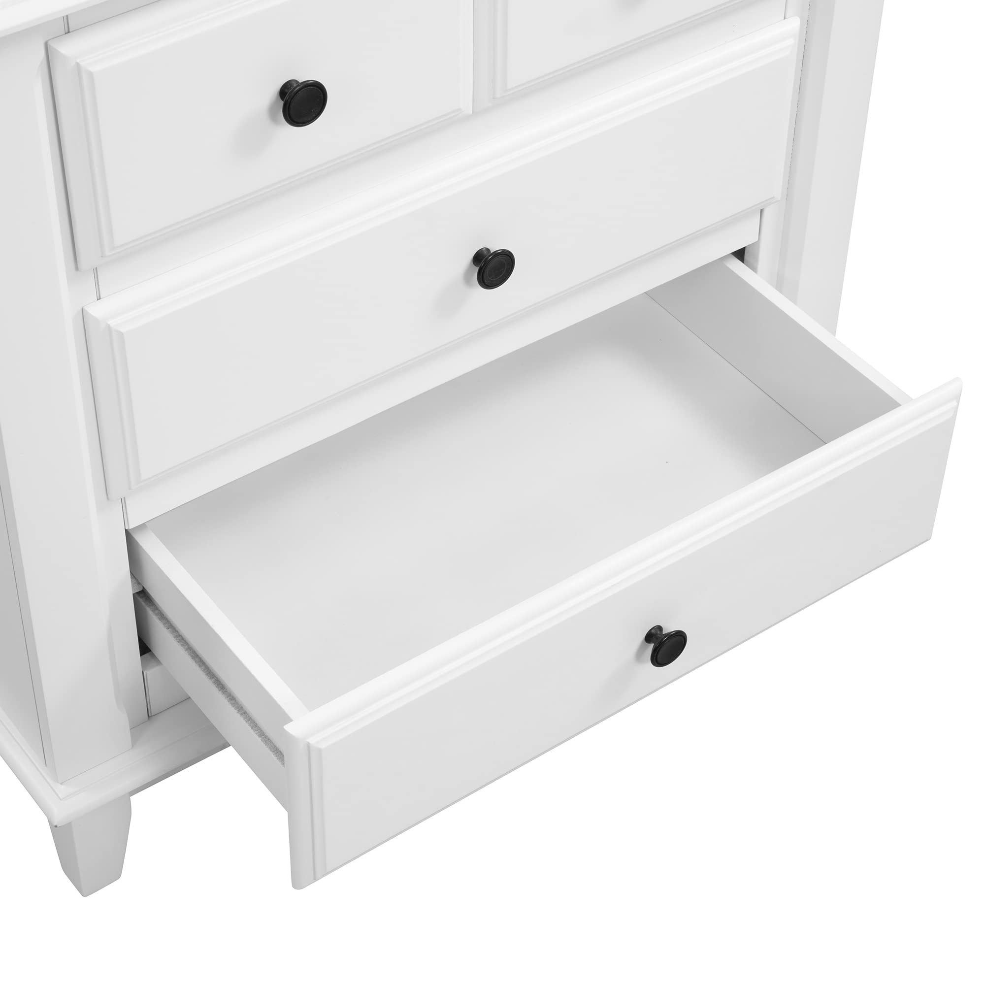Mid Century Modern Nightstand - Wooden Bedside Table with Drawer & Shelf, White - Stylish End Table for Bedroom Storage & Living Room Decor