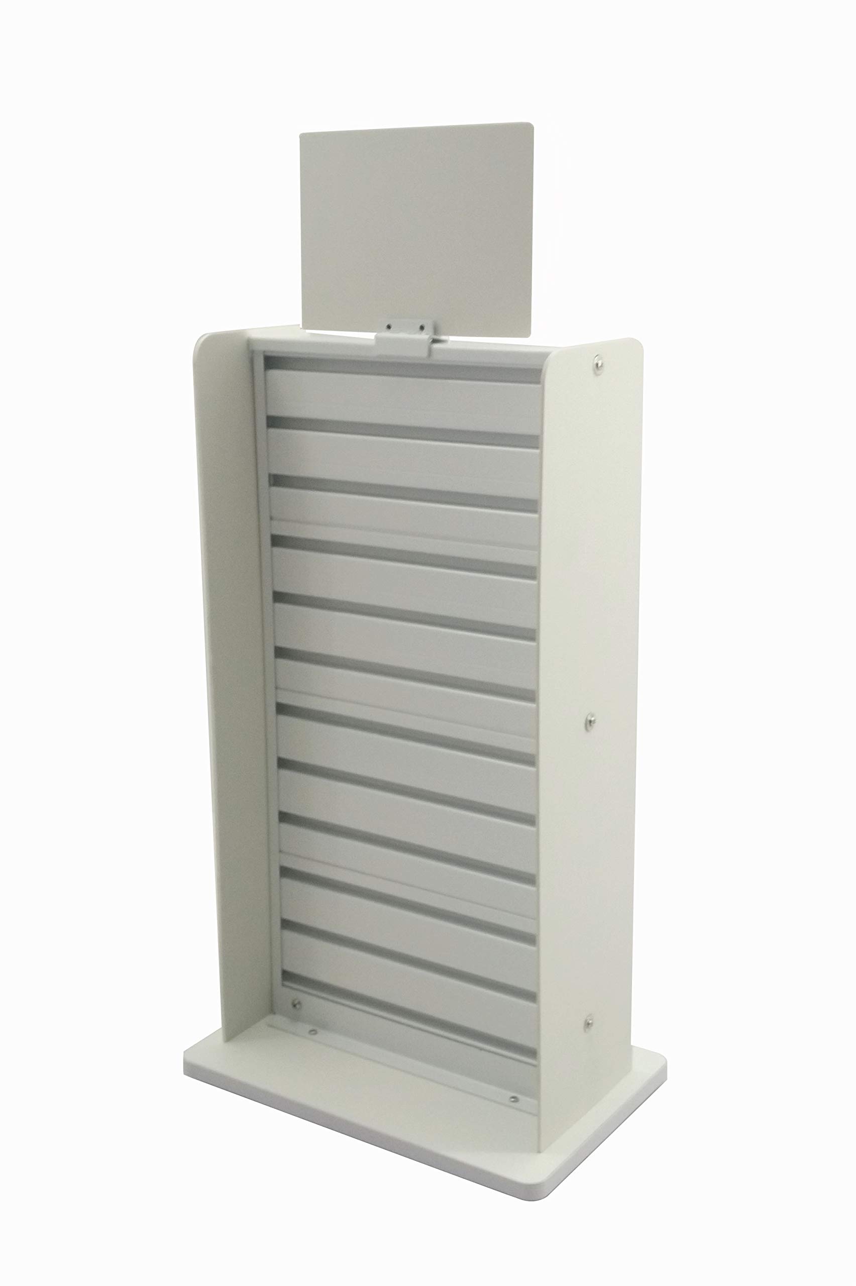 FixtureDisplays® White Slatwall Display Countertop Rack - POP POS Retail Stand for Store Merchandising (11561-BLUE) - Perfect for Retail Stores, Boutiques & Trade Show Displays