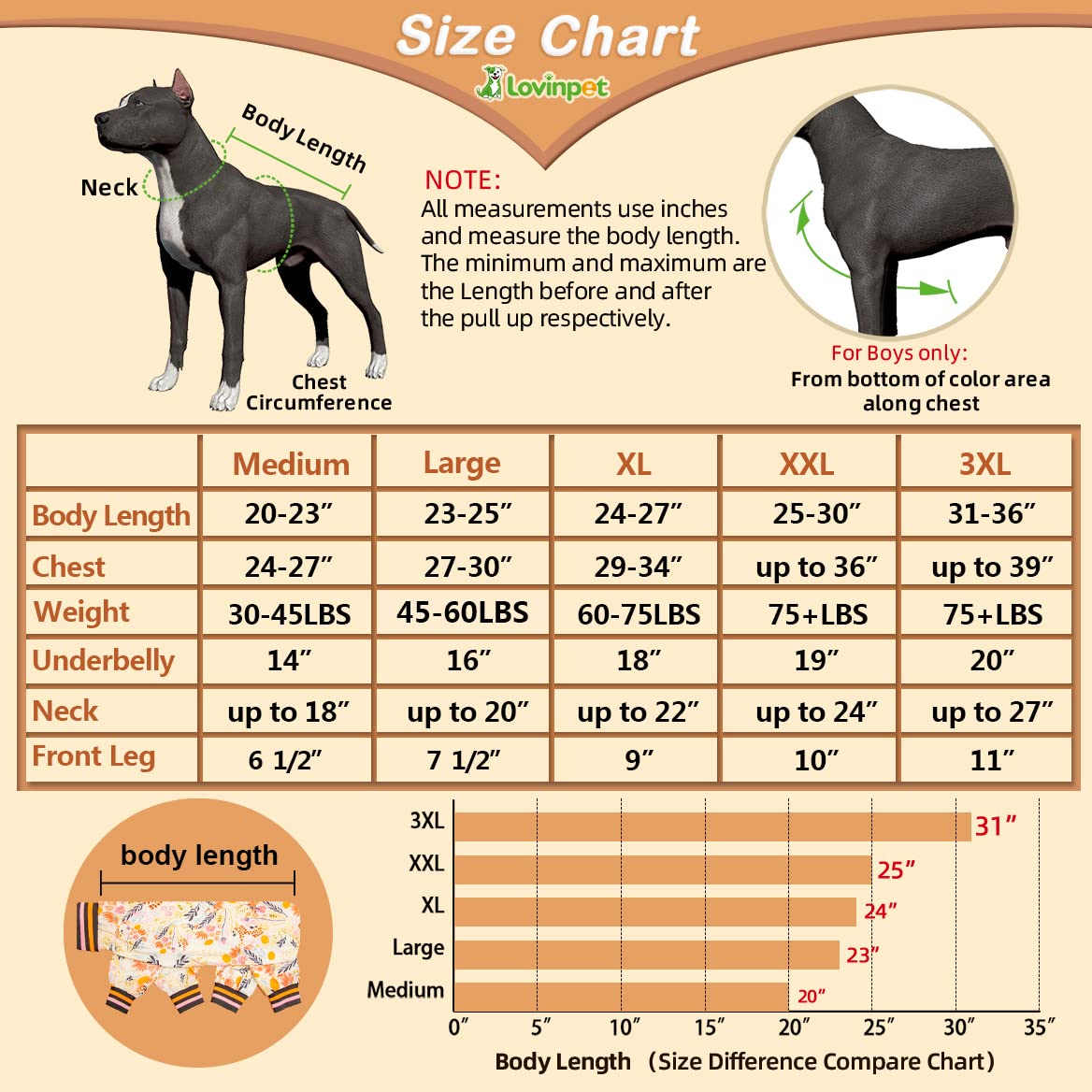 LovinPet Large Dog Onesie Pajamas - Anxiety Relief & Post-Surgery Recovery Suit for Dogs | Breathable Stretchy Fabric | XXL Size | Perfect for Morning Walks & Comfortable Home Wear