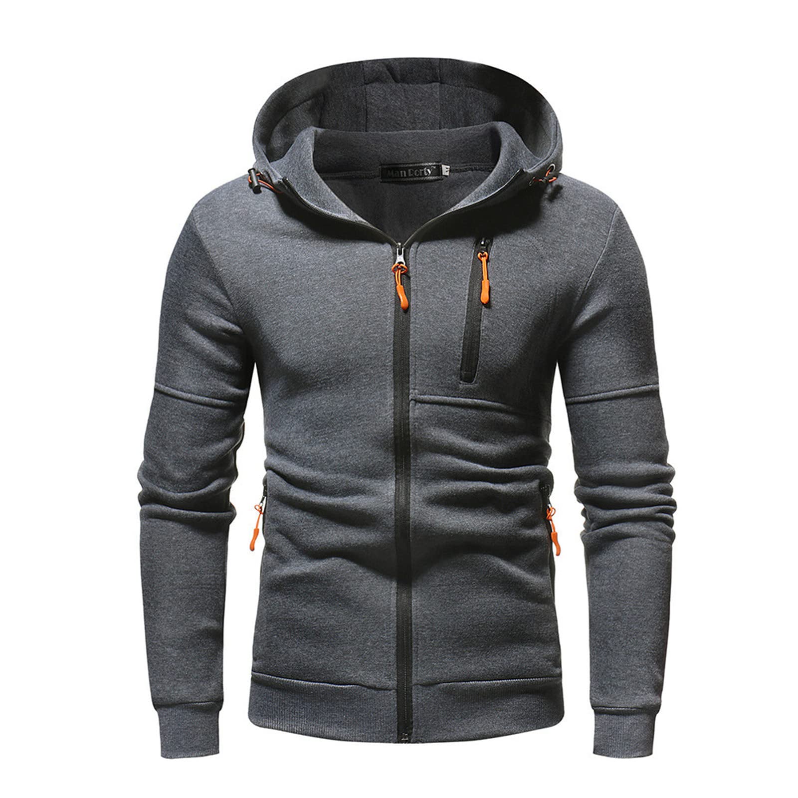 Men's Winter Blouse Splice Zip Long Sleeve Top with Sweater - Office Jacket & Coat for Cold Weather (Dark Gray, XXXL) - Perfect for Business Casual, Workwear & Winter Layering
