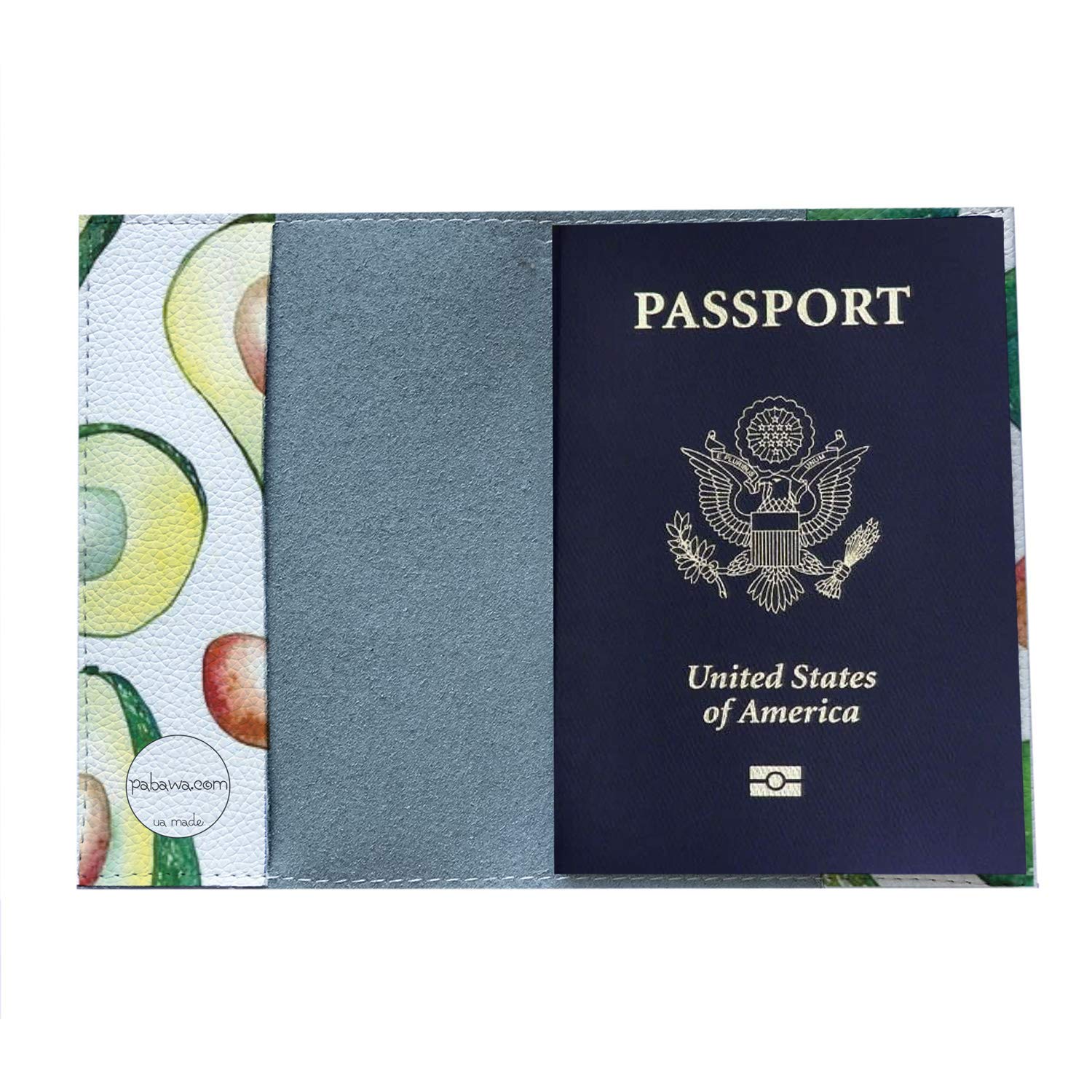 Eco-Friendly Green Avocado Passport Holder for Women - Vegan Leather Travel Document Cover with RFID Protection | Perfect Birthday Gift for Travel Lovers, Ideal for Airports, Vacations & Business Trips