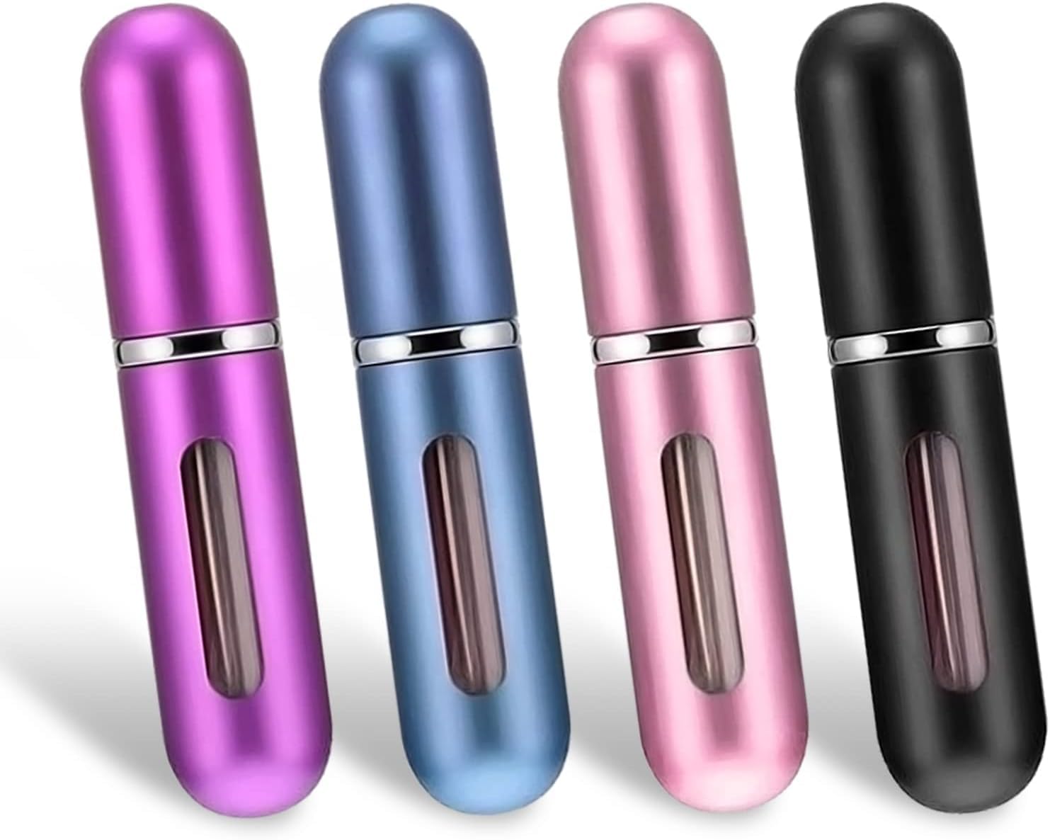 4Pcs Refillable Perfume Atomizer Travel Bottles - Ideal Swan Mini Empty Spray Bottles for Fragrance | Portable Perfume Containers for Women's Purse, Gym Bag & Vacation Essentials