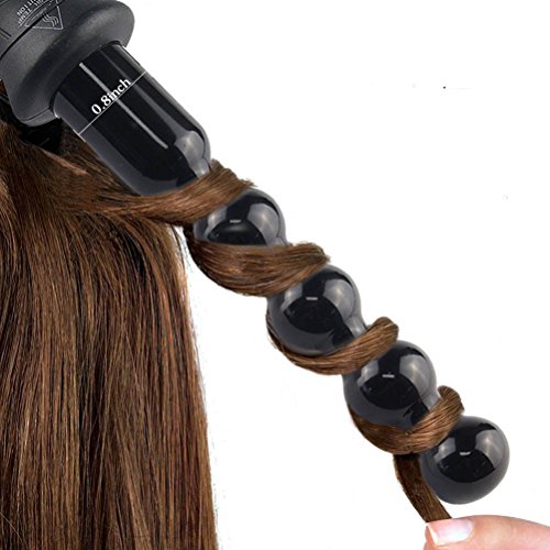 YUNAI Bubble Curling Iron with Thermostat LCD Display - 1 Inch Hair Curling Wand for Beach Waves & Loose Curls - Perfect for Salon, Home Styling & Special Occasions