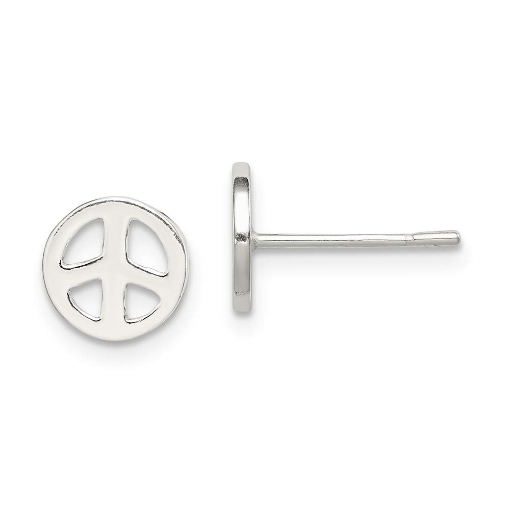 Sterling Silver Peace Sign Post Earrings for Women - Hypoallergenic & Lightweight Stud Earrings - Perfect for Everyday Wear, Gifts, and Boho Style