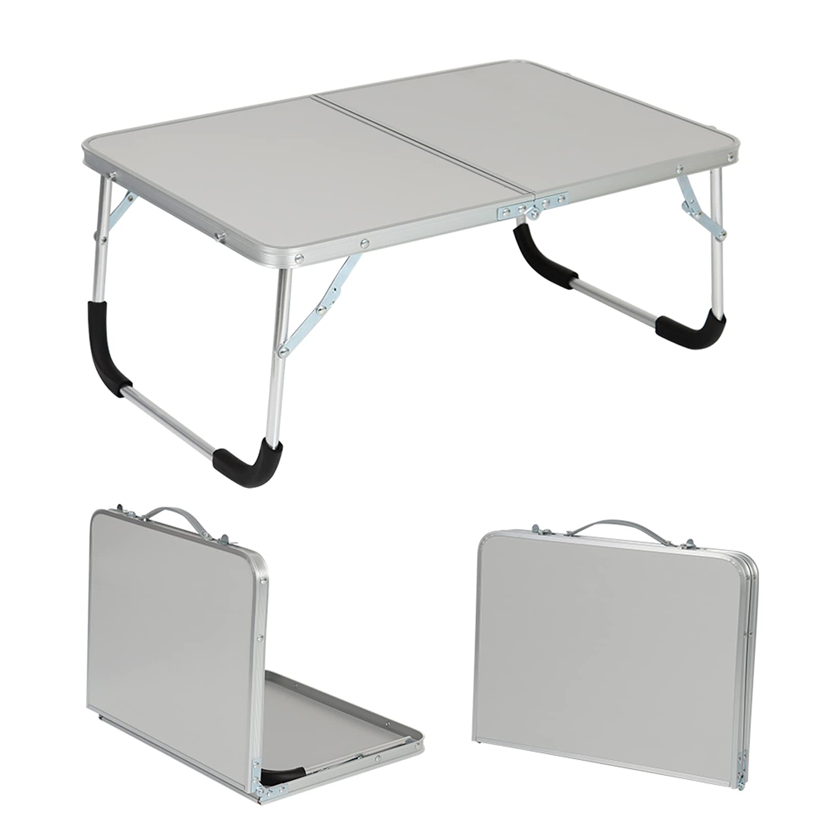 HB1 Portable Outdoor Folding Table - Aluminum Alloy Laptop Desk for Camping, Picnic & Travel - Waterproof, Durable & Ultra-Lightweight - Perfect for Work, Study & Outdoor Activities (Silver)