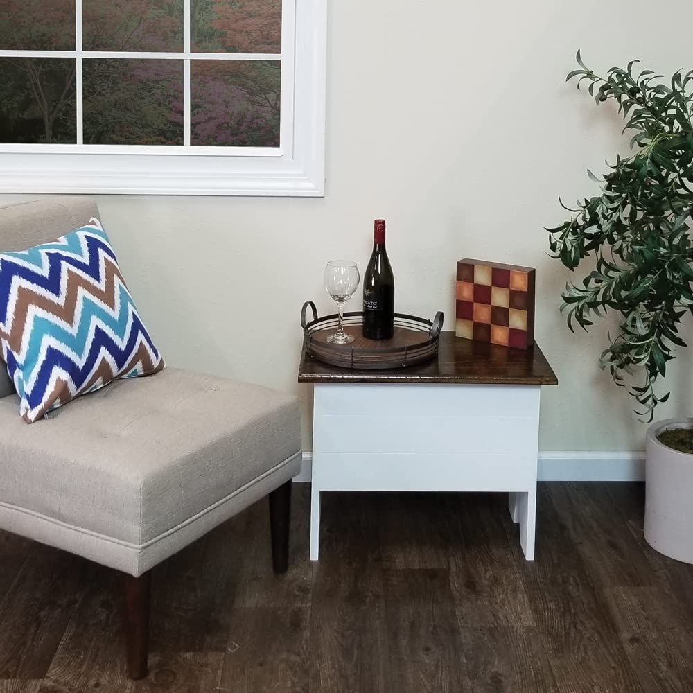 Sawdust City 2' Long Wood Storage Bench in Old Brown - Perfect for Entryway, Living Room, and Outdoor Patio Organization