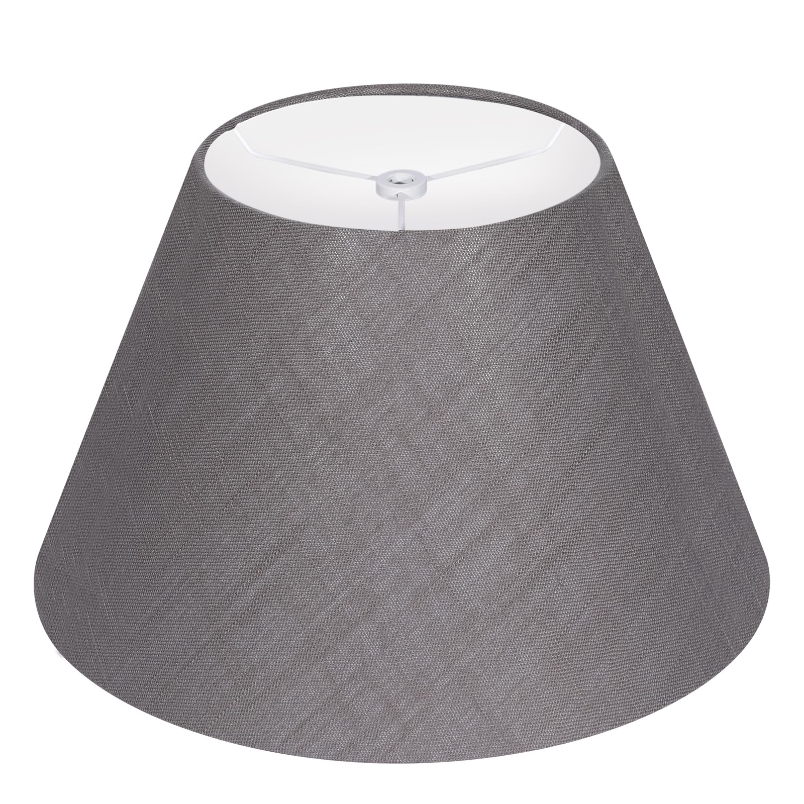ALUCSET 7x13x7.8 Inch Natural Linen Barrel Lamp Shade - Handcrafted Grey Brown Replacement Lampshade for Table Lamps | Perfect for Living Room, Bedroom & Office Decor