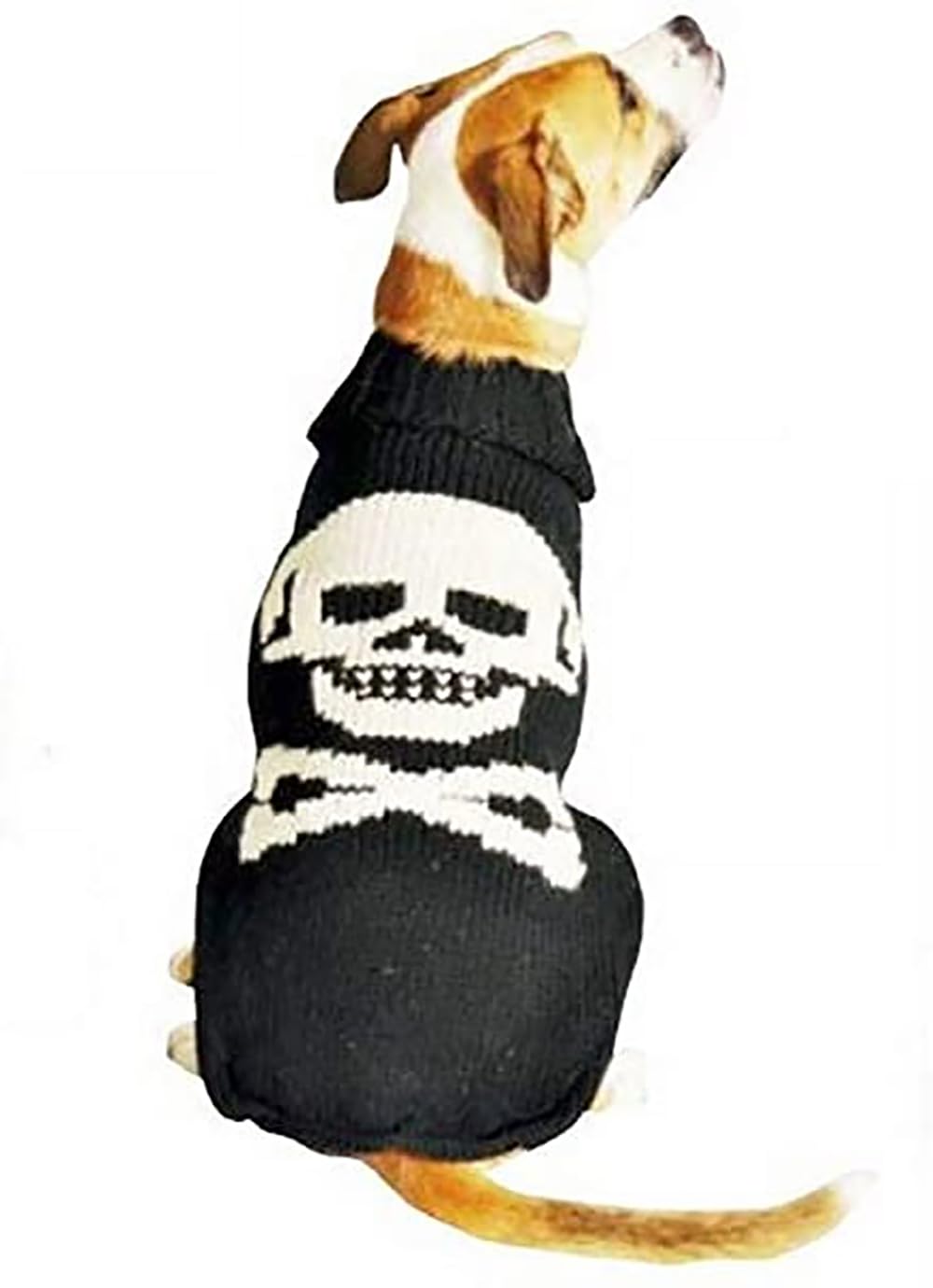 Chilly Dog Black Skull Sweater for Small Dogs - Warm Winter Pet Clothing for Cold Weather - Perfect for Outdoor Walks and Indoor Lounging