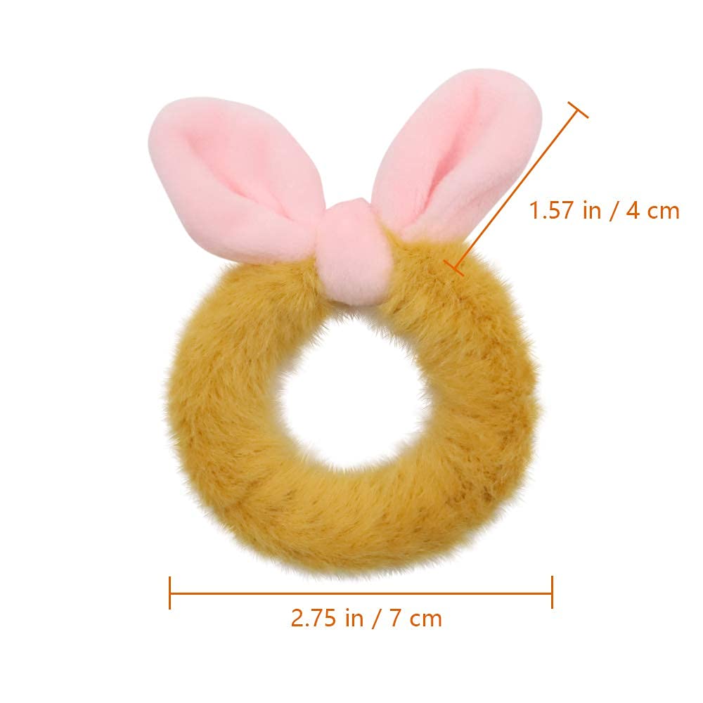8 Pieces Furry Rabbit Ear Hair Scrunchies for Women - Soft Fuzzy Hair Ties, Ponytail Holders & Hair Accessories for Girls (Perfect for Everyday Wear, Parties & Gifts)