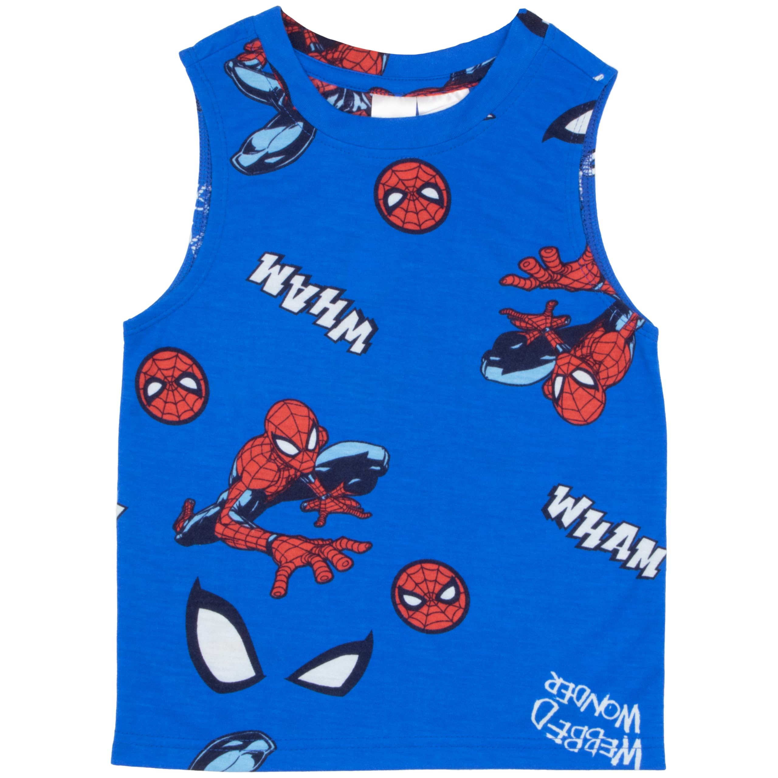 Marvel Spider-Man and Avengers Boys 3-Piece Outfit Set - Short Sleeve T-Shirt, Tank Top & Athletic Shorts | Superhero Costume for Kids, Birthday Gift & Cosplay | Perfect for Halloween, Dress-Up & Everyday Play