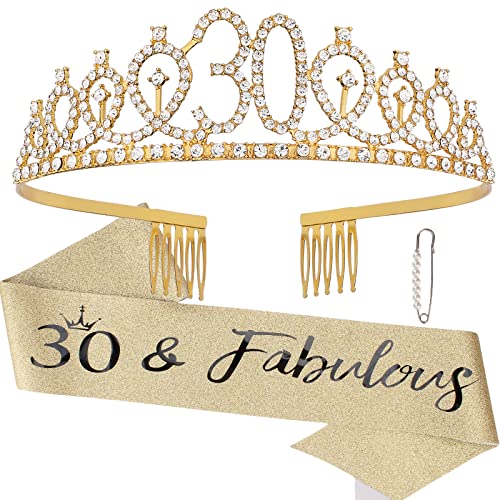 Gold 30 Crown & Sash