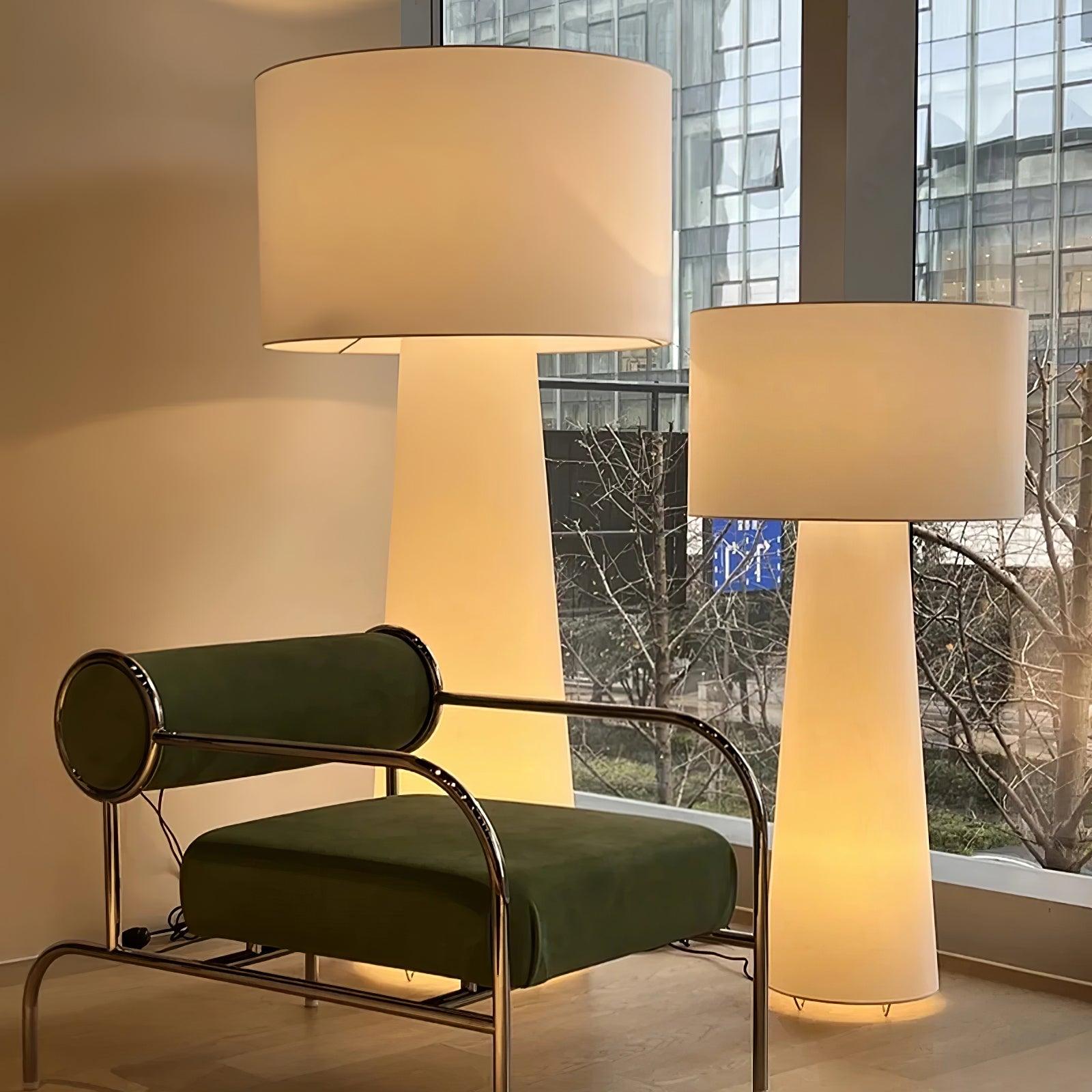 Modern Column Fabric Floor Lamp - Elegant Standing Light for Living Room, Bedroom & Office - Perfect for Reading, Relaxing & Ambient Lighting