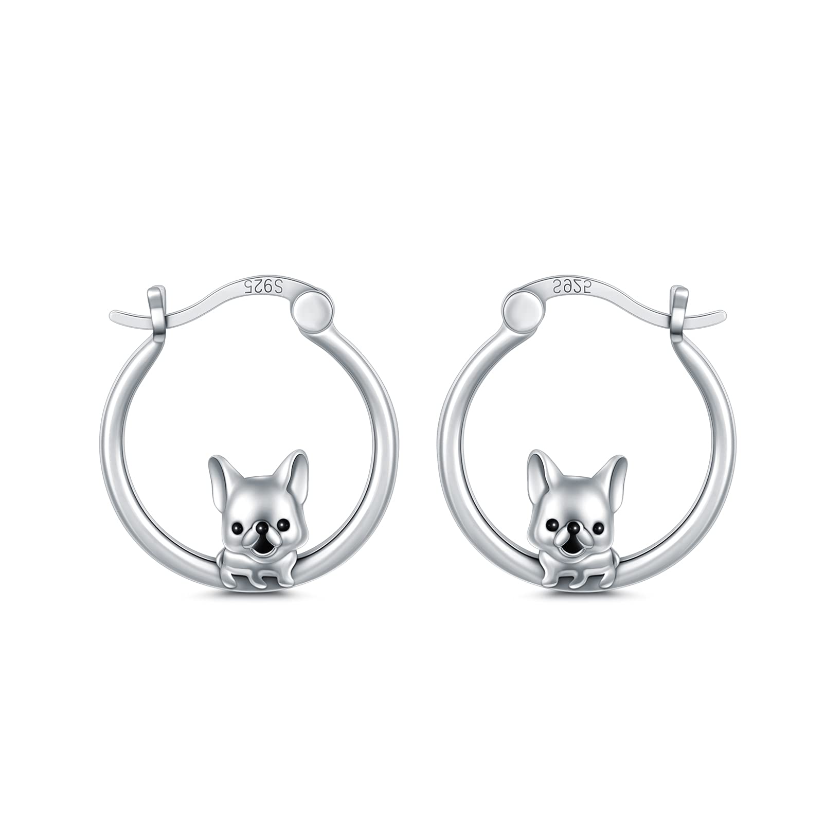 Sterling Silver Animal Hoop Earrings for Women & Girls - Cute Dog & Panda Design, Hypoallergenic for Sensitive Ears | Perfect Gift for Pet Lovers, Casual Wear & Everyday Fashion Accessories