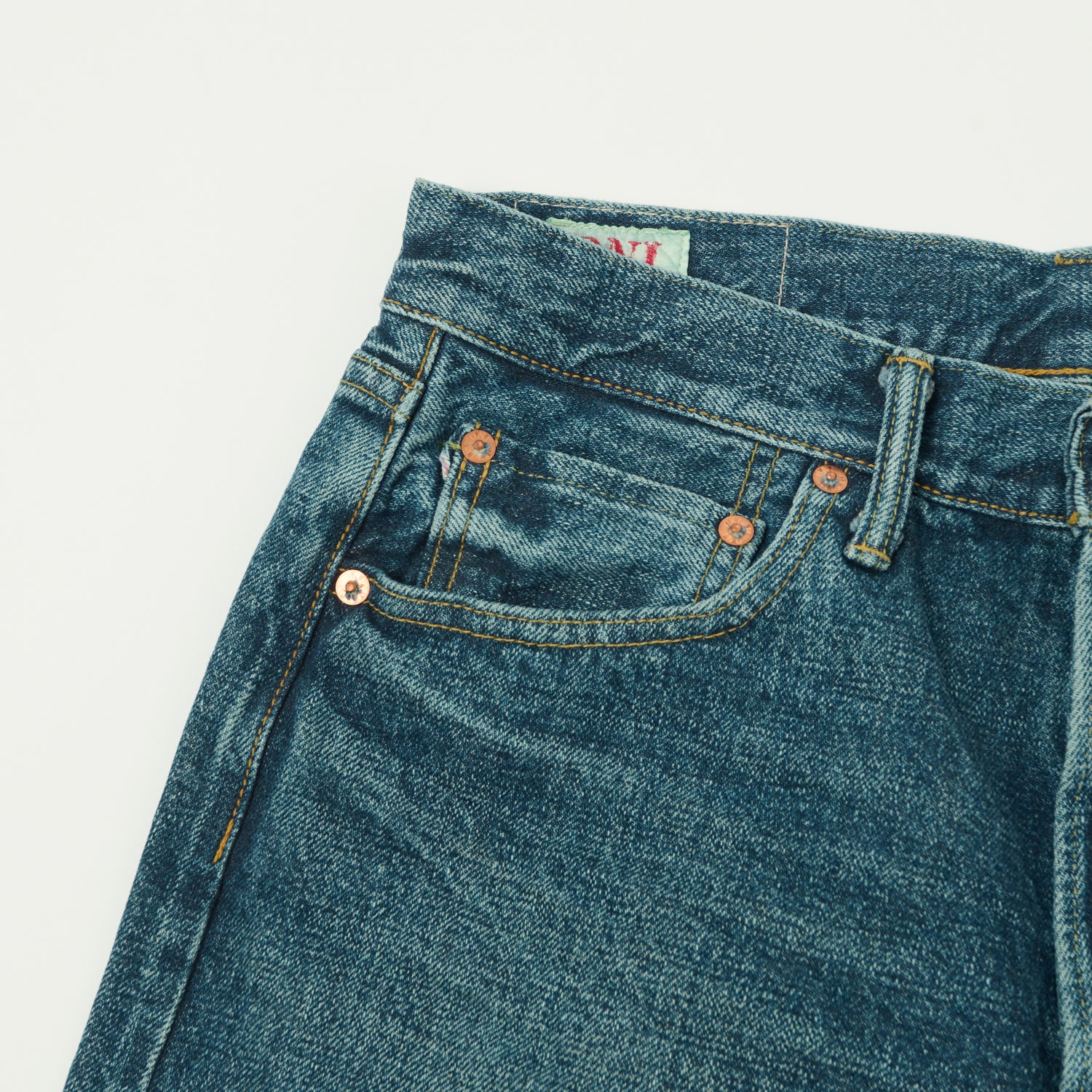 ONI 246 Ishikawadai 15oz Relaxed Tapered Jeans - Premium Selvedge Denim for Men - Vintage Used Wash Style - Perfect for Casual Wear & Street Fashion