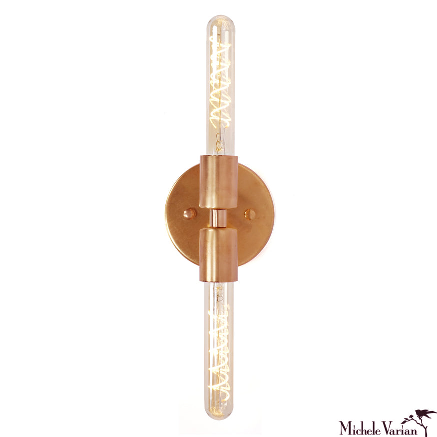 Vintage Copper Two-Way Wall Sconce Light Fixture - Adjustable Arm for Bedroom, Living Room & Hallway Lighting