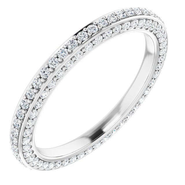 0.75 Carat Round Diamond 3 Sided Eternity Wedding Band for Women - Perfect for Anniversary, Engagement, and Special Occasion Gifts