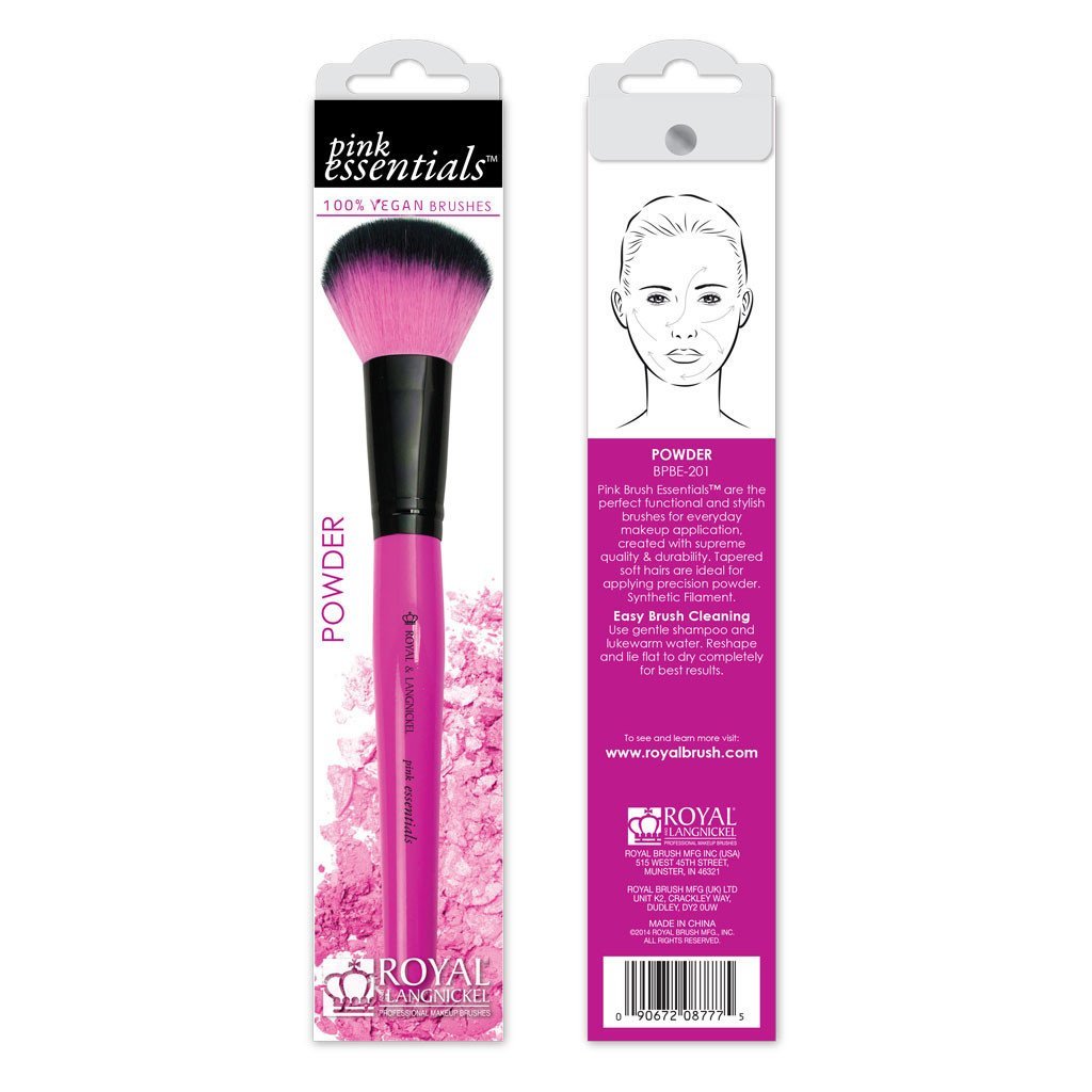 Royal & Langnickel Pink Essentials Synthetic Powder Brush Set - Professional Makeup Brushes for Blush, Highlighter & Powder Application - Perfect for Everyday Makeup & Travel