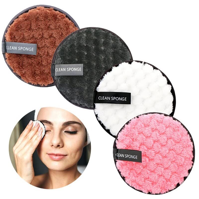 Reusable Eye Makeup Remover Pads - 2 Pack Washable Microfiber Cotton Rounds for Mascara & Face Cleansing | Gentle for All Skin Types | Perfect for Travel & Daily Skincare Routine