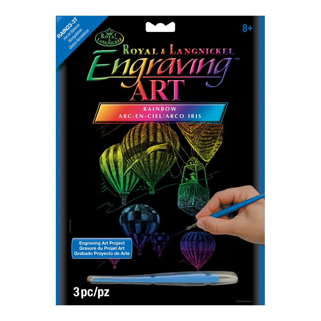 Royal Brush Hot Air Balloons Rainbow Foil Engraving Art Kit - 8