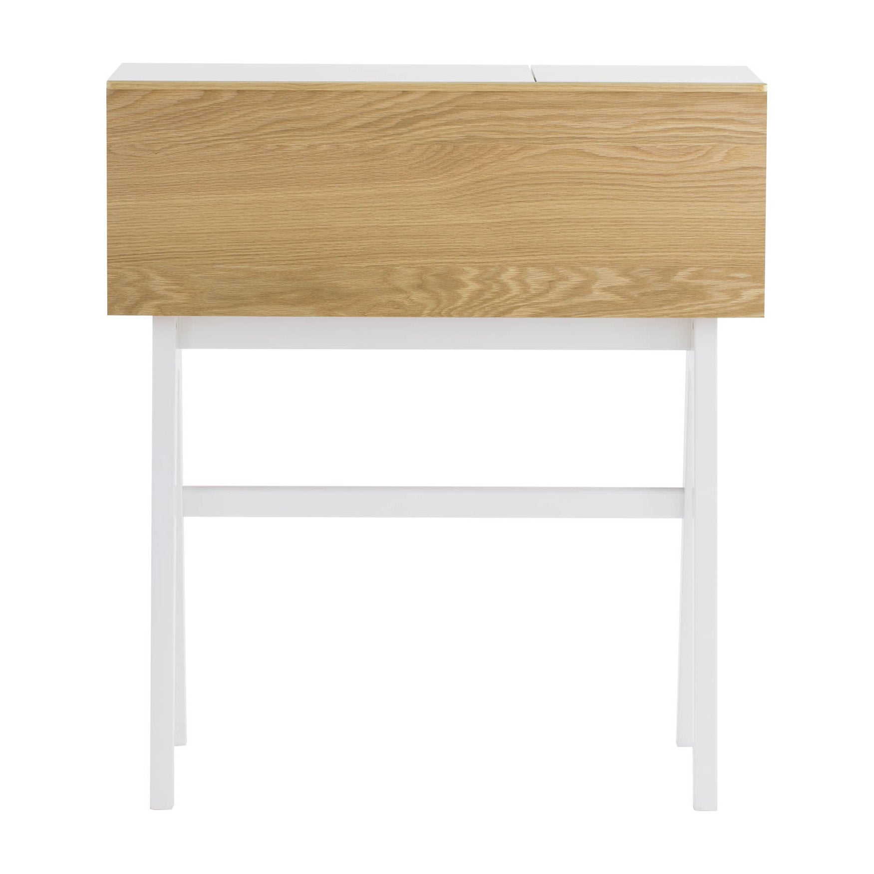 VALEN Study Desk 96cm White & Oak - Modern Writing Desk for Home Office, Student Study & Small Space Workstation