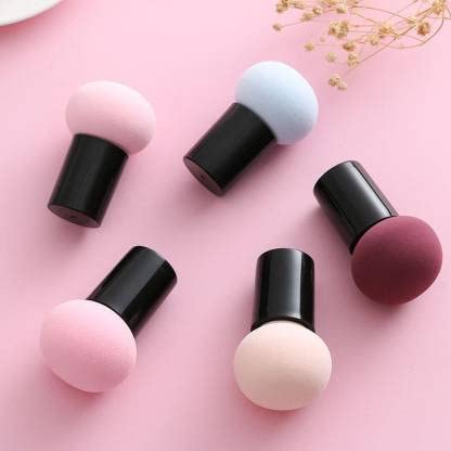 Soft Mushroom Shape Beauty Blender Sponge - 5 Piece Set for Liquid, Cream & Powder Makeup Application | Hypoallergenic Makeup Puff for Flawless Blending (Colors May Vary) | Perfect for Daily Makeup, Contouring & Professional Makeup Artists