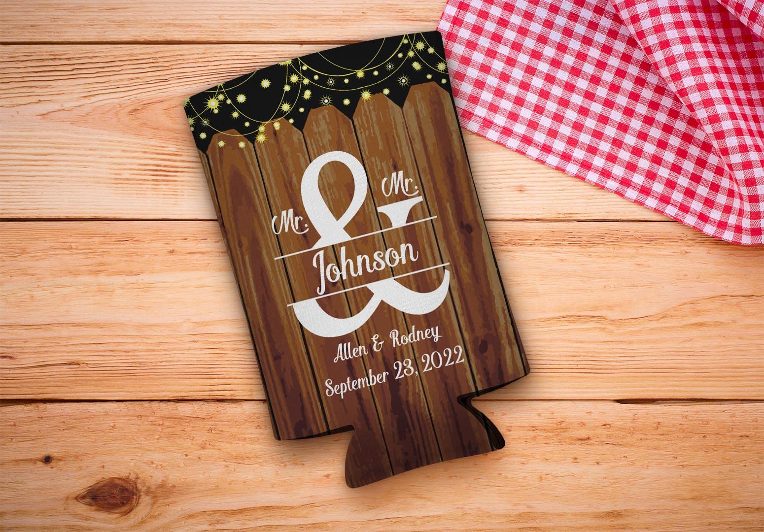Personalized Mr & Mr Gay Wedding Favors - 96-Pack Ultra Slim Can Coolers with Custom Names & Date - Perfect for LGBTQ+ Weddings, Pride Celebrations & Anniversary Parties