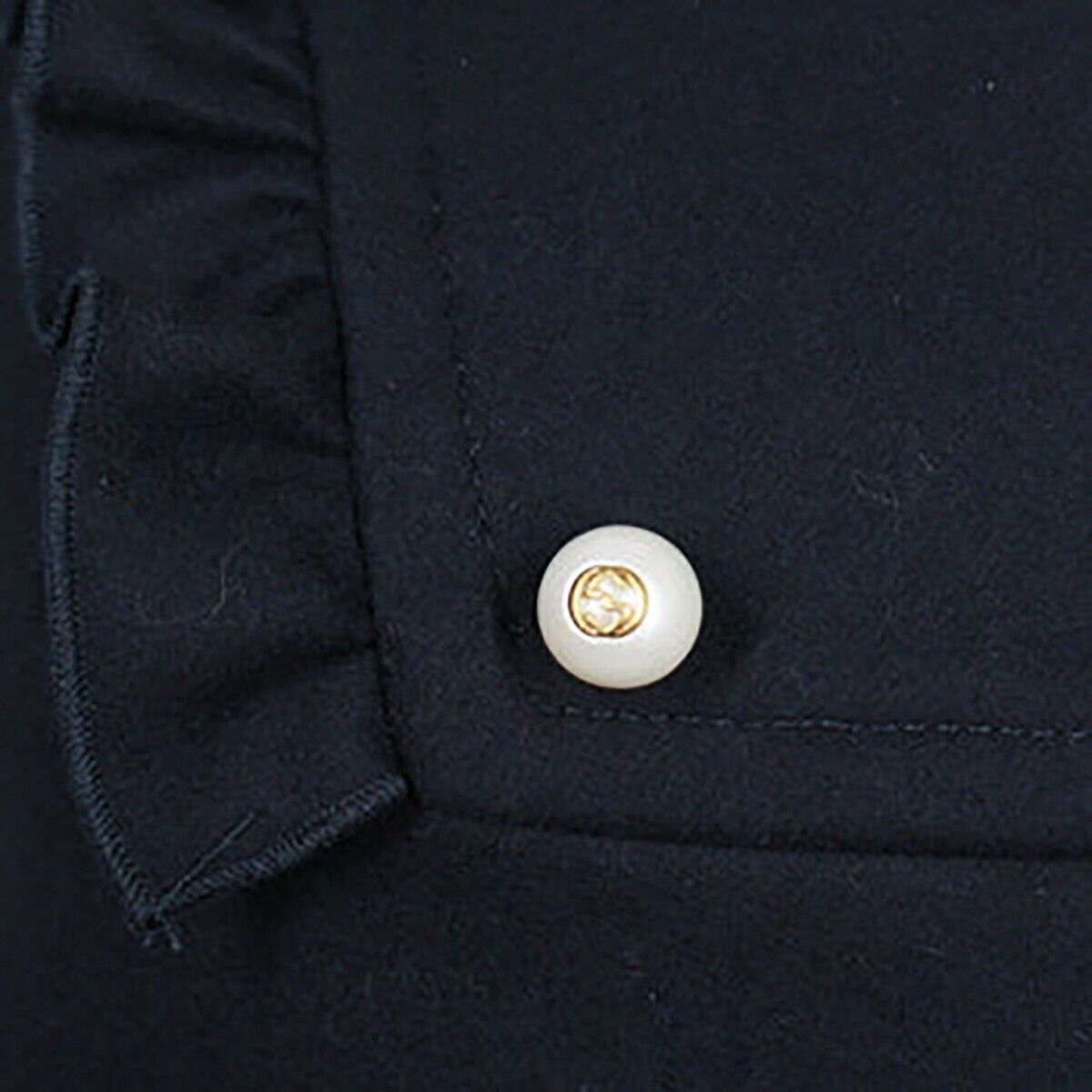 GUCCI Girls Black Peacoat Jacket with Pearl GG Buttons - Size 12 (Fits Like 36) | Stylish Winter Coat for School, Parties & Formal Events