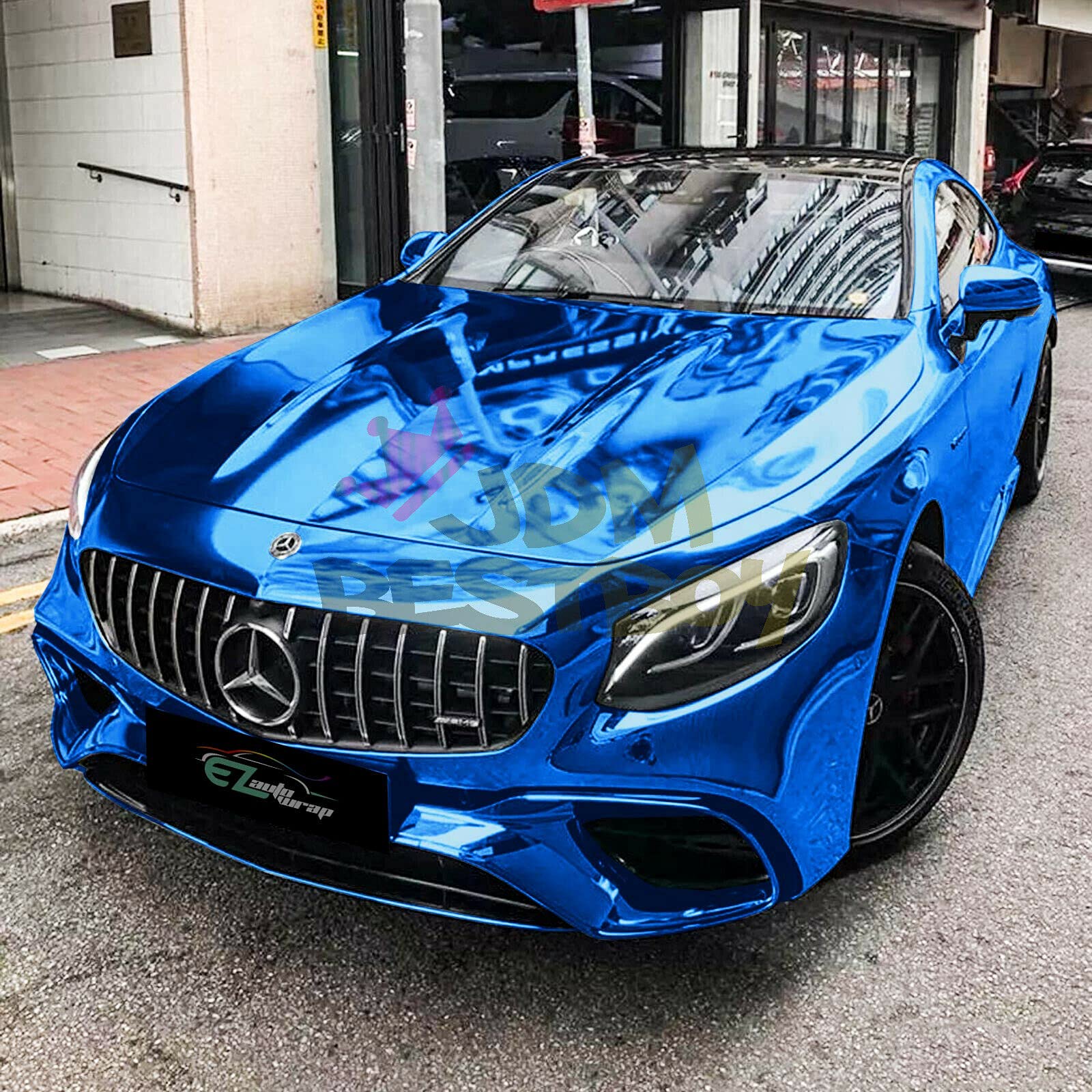 5FT x 25FT Supercast Chrome Sky Blue Car Vinyl Wrap Decal Sticker - Air Release Technology for Easy DIY Installation - Perfect for Vehicle Customization, Car Wrapping, and Auto Decoration