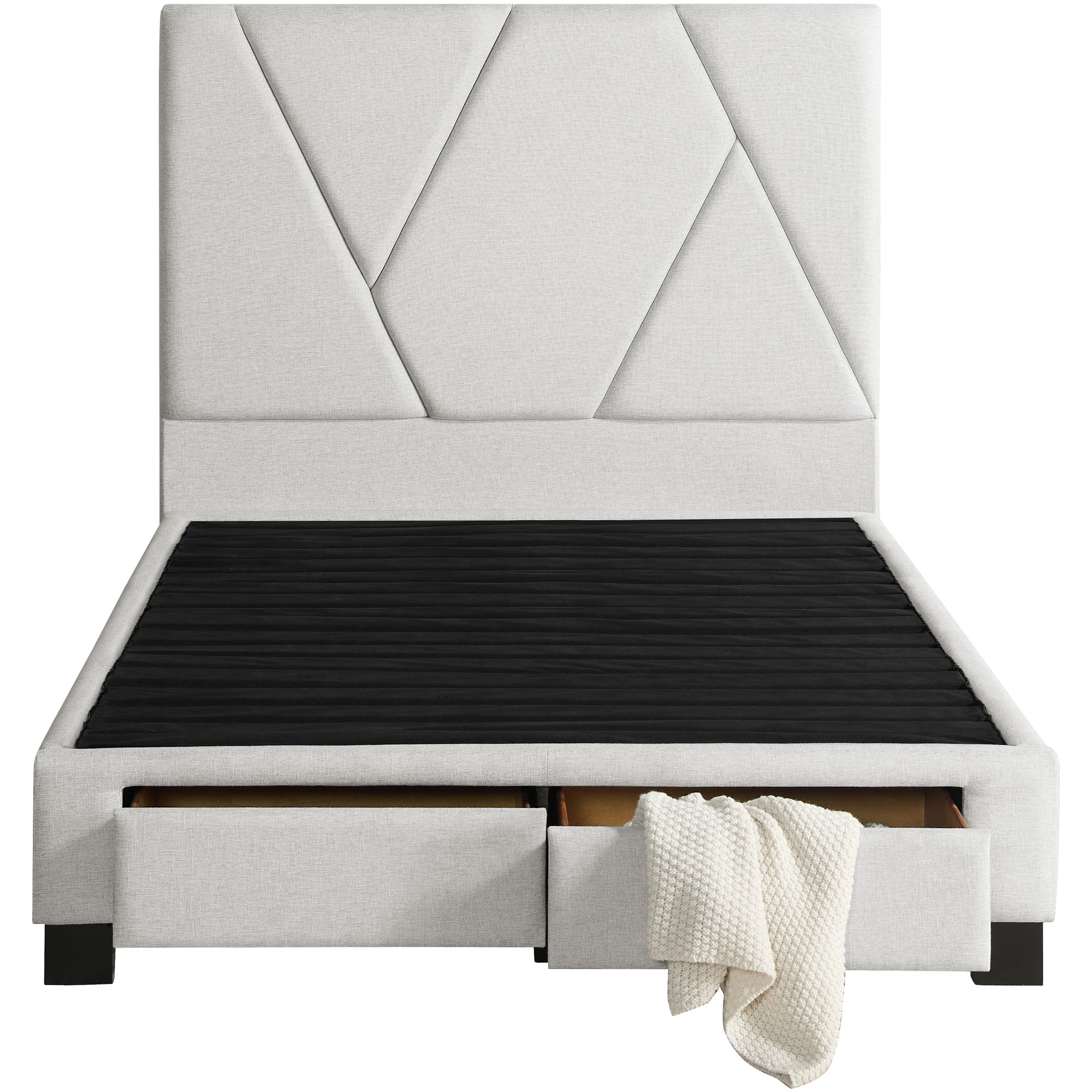 Modern Storage Bed with Underbed Drawers - Space-Saving Platform Bed Frame for Small Rooms - Perfect for Apartments, Dorms & Guest Rooms