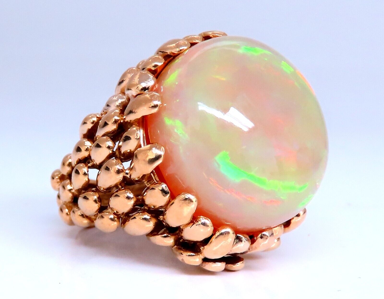 GIA Certified 22.85 Carat Natural Cabochon Opal Ring in 18K Gold - Elegant Jewelry for Weddings, Anniversaries & Special Occasions