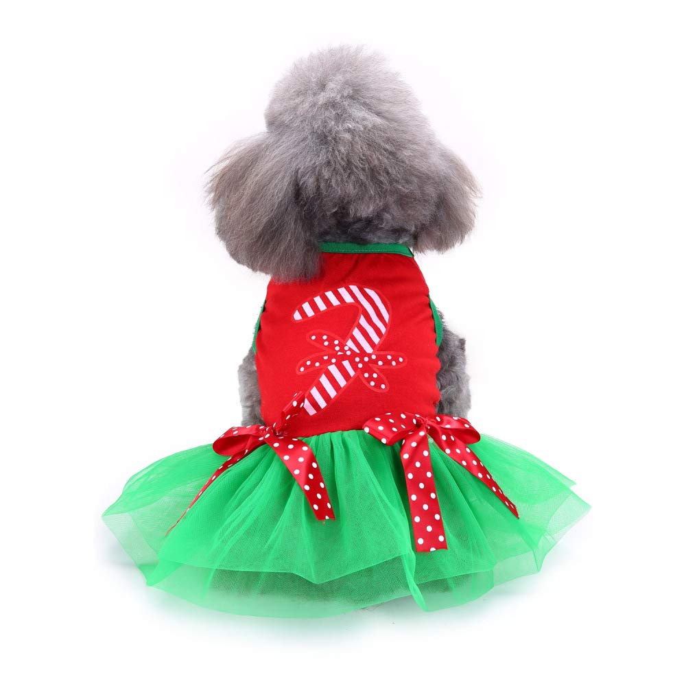 Elk Christmas Tutu Dress for Small Dogs - Festive Puppy Costume Outfit for Holiday Parties & Photo Shoots