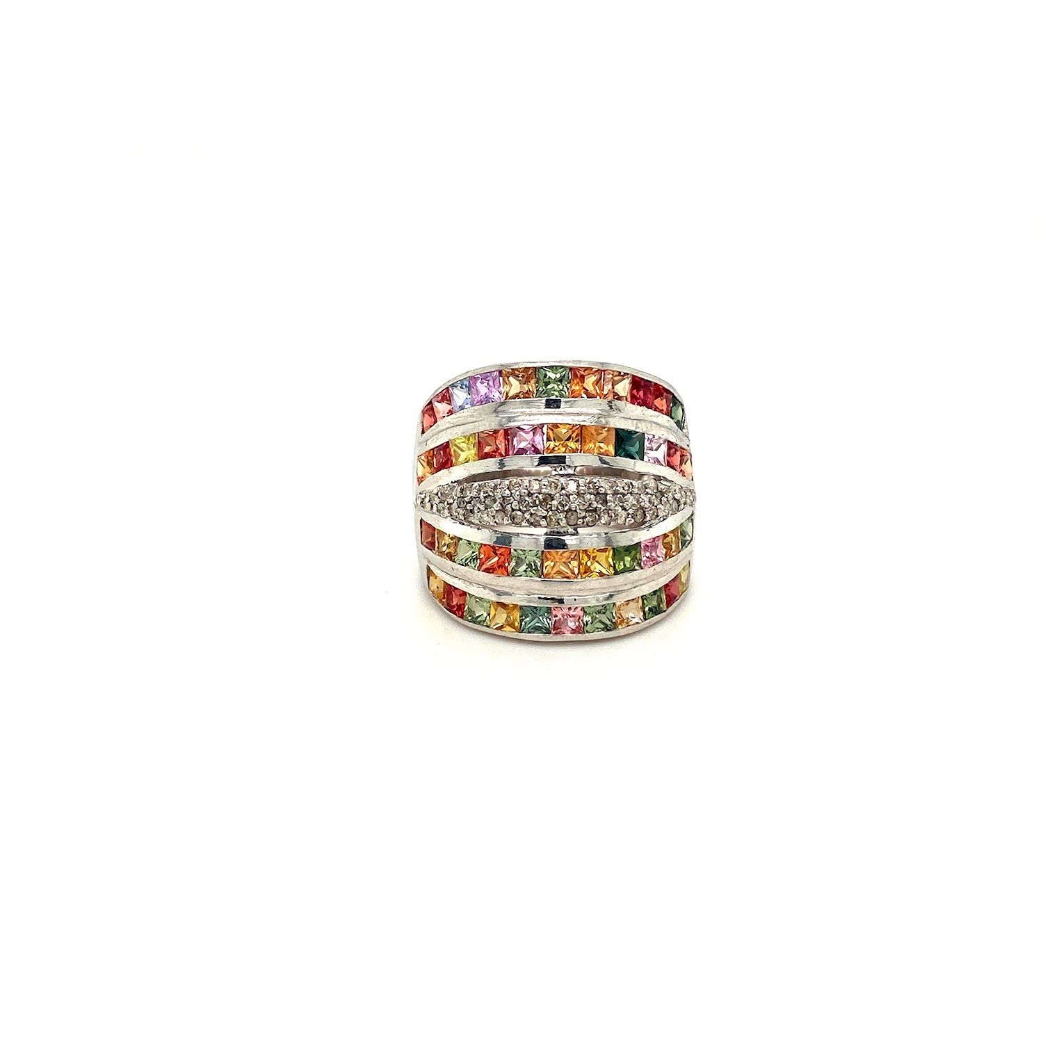 925 Sterling Silver Multi Sapphire Ring for Women | Elegant Engagement & Anniversary Gift | Birthstone Jewelry for Everyday Wear & Special Occasions