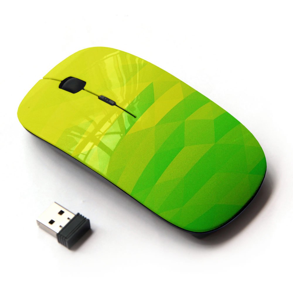 2.4G Wireless Optical Mouse - Ergonomic Design, Yellow Lime Green - Perfect for Laptop, PC, Office & Gaming Use