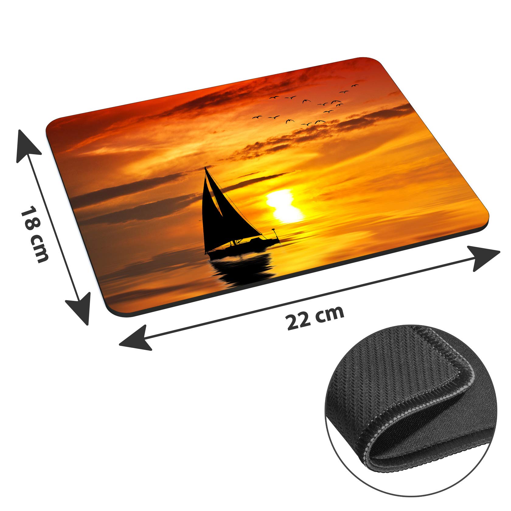 Premium Non-Slip Mouse Pad with Ocean Sunset Design - Ergonomic Comfort for Office & Gaming - Perfect for Computer Workstations, Home Desks, and Professional Workspaces