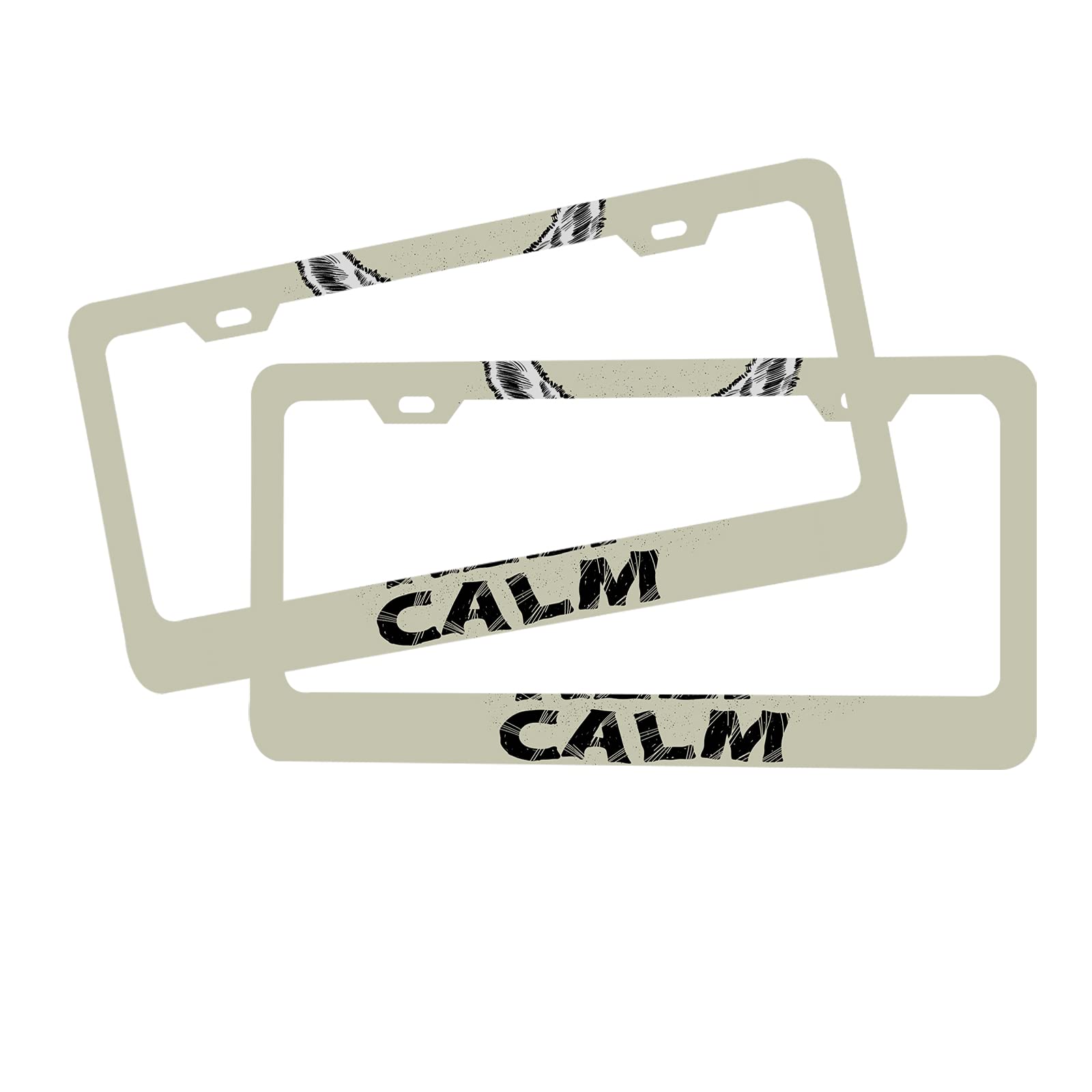 Swono Cool Dog License Plate Cover - Funny Llama with Glasses Design, Keep Calm & Be Polite Metal Car Plate Frame, 2-Pack 12.3x6.3 Inch 4-Hole Universal Fit - Perfect for Car Enthusiasts & Pet Lovers