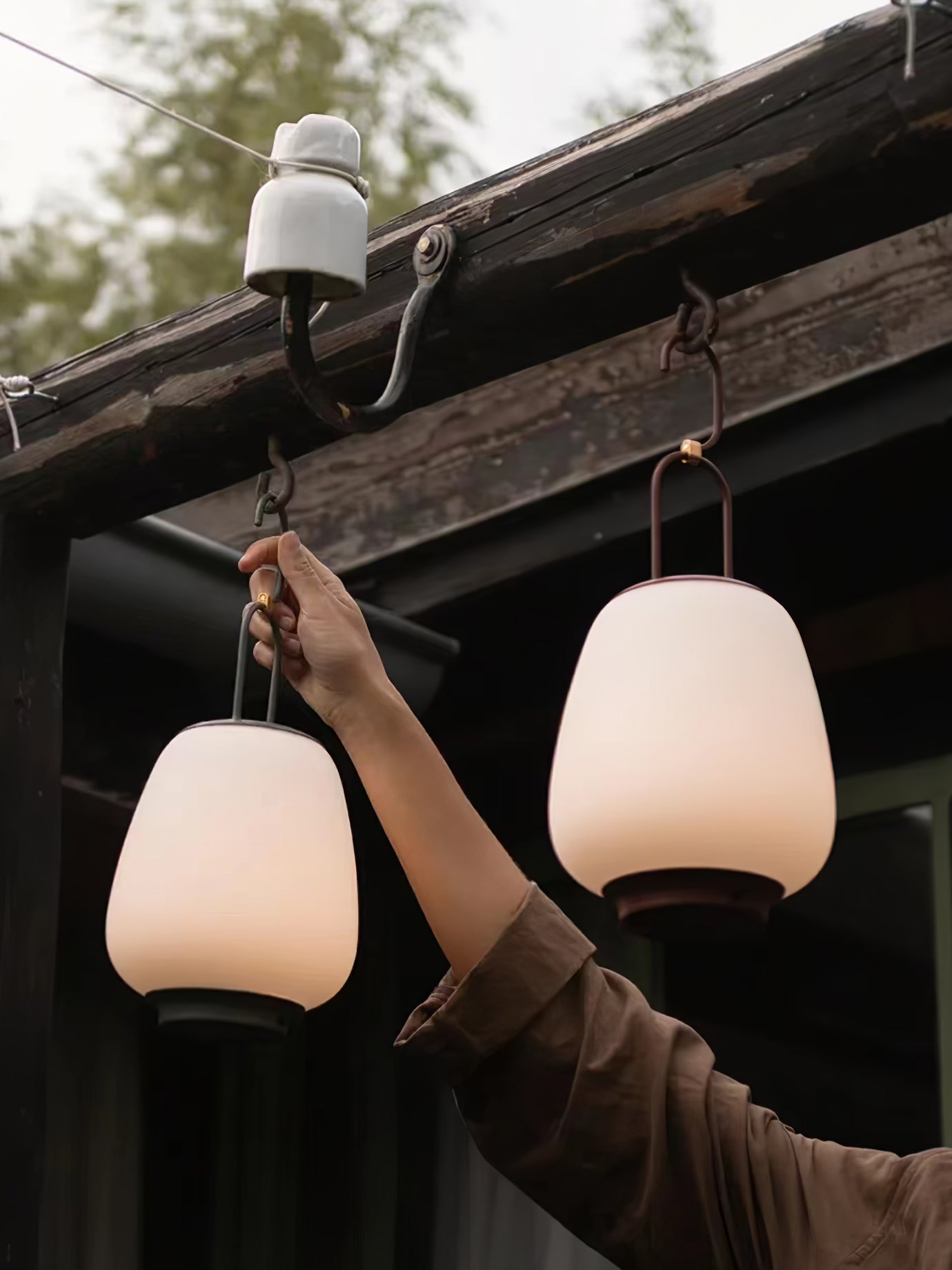 Hyggelite LED Lantern Table Lamp - Portable Indoor/Outdoor Lighting for Camping, Patio, Garden & Home Decor