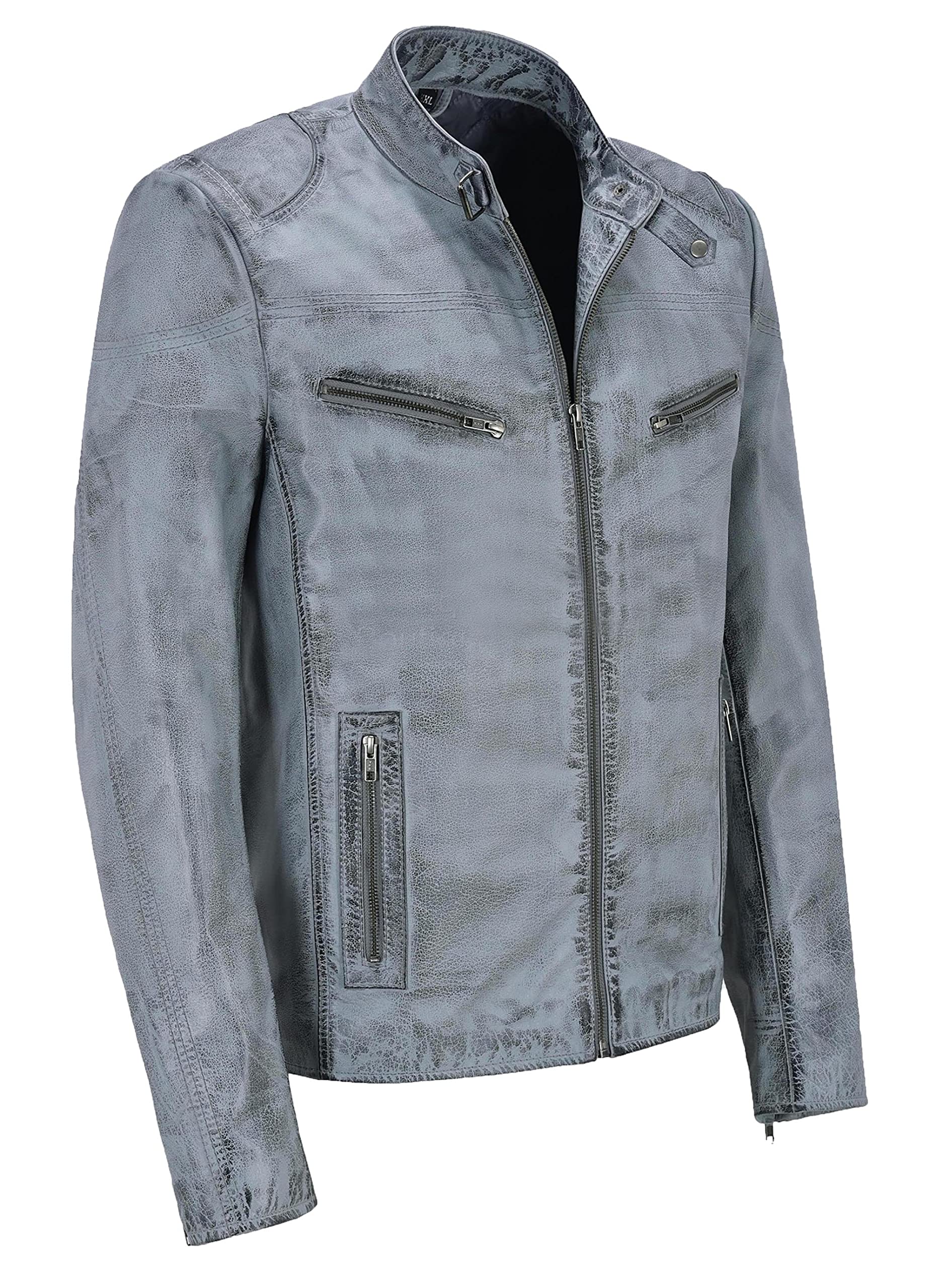 Premium HANDSY Genuine Leather Jackets for Men - Stylish Motorcycle & Biker Jacket - Durable Real Leather Outerwear for Riding & Casual Wear
