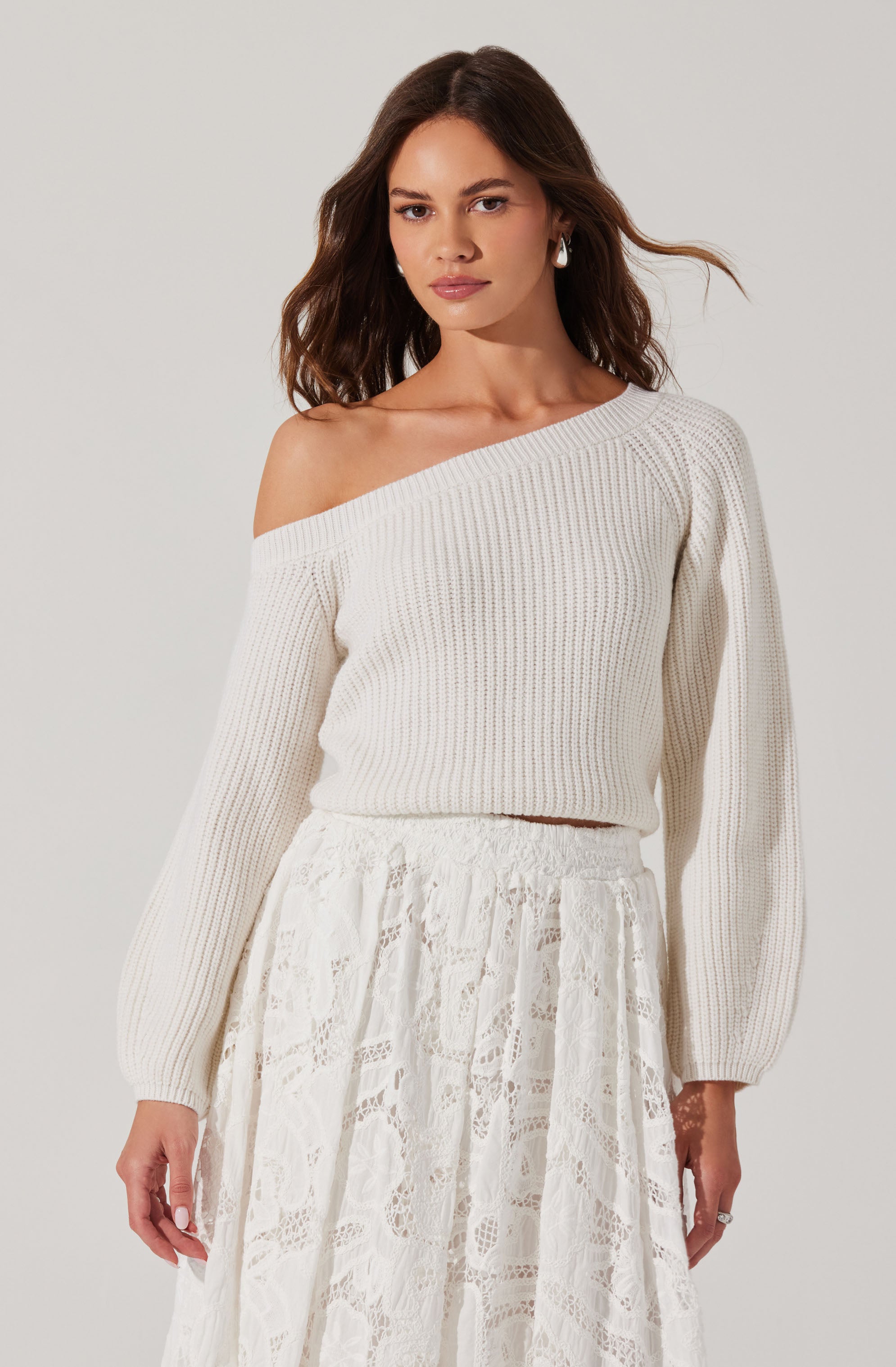 Ottolia Women's Off Shoulder Sweater - Soft Knit Pullover, Casual Loose Fit, Long Sleeve Tops for Fall & Winter | Perfect for Date Night, Office Wear, and Weekend Outfits