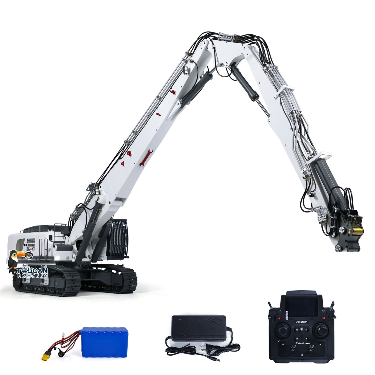 1/14 Scale K970 RC Hydraulic Excavator - 300 Channel Radio Controlled Demolition Machine, PL18EVLite RTR/PNP for Construction Simulation & Outdoor Play
