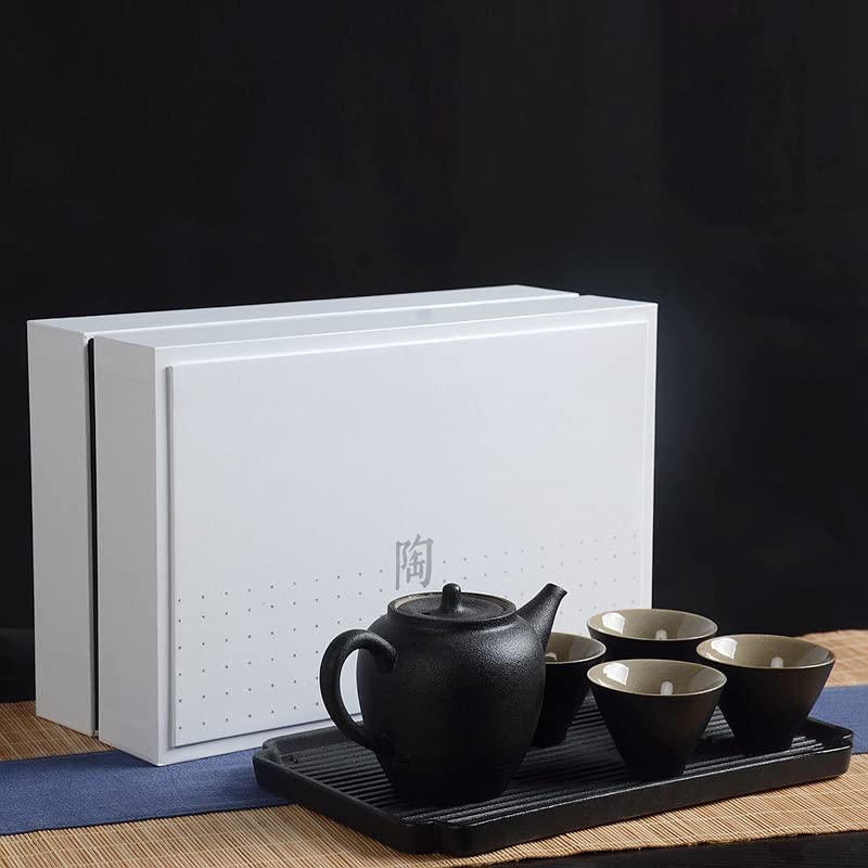 Vintage Porcelain Tea Set with Teapot and Cups - Japanese Style Ceramic Tea Kettle Set for Home & Office Use - Perfect for Afternoon Tea, Gifts, and Relaxation Moments