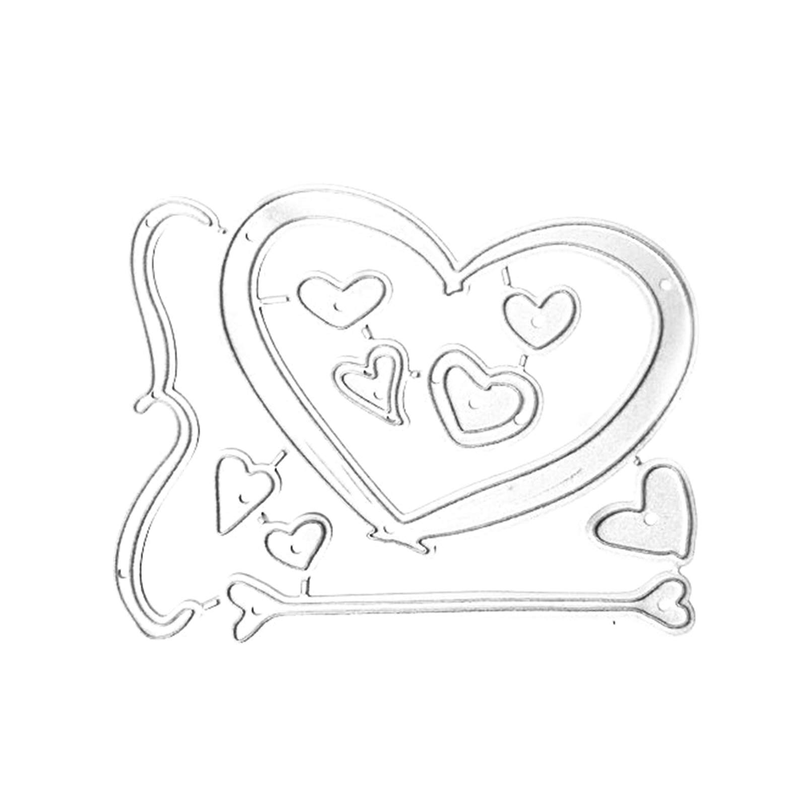 HELYZQ Heart-Shaped Metal Cutting Dies for Scrapbooking, Card Making & DIY Projects - Embossing Stencil Stamps for Paper Crafts, Albums, and Greeting Cards - Perfect for Wedding Invitations, Memory Books & Handmade Gifts