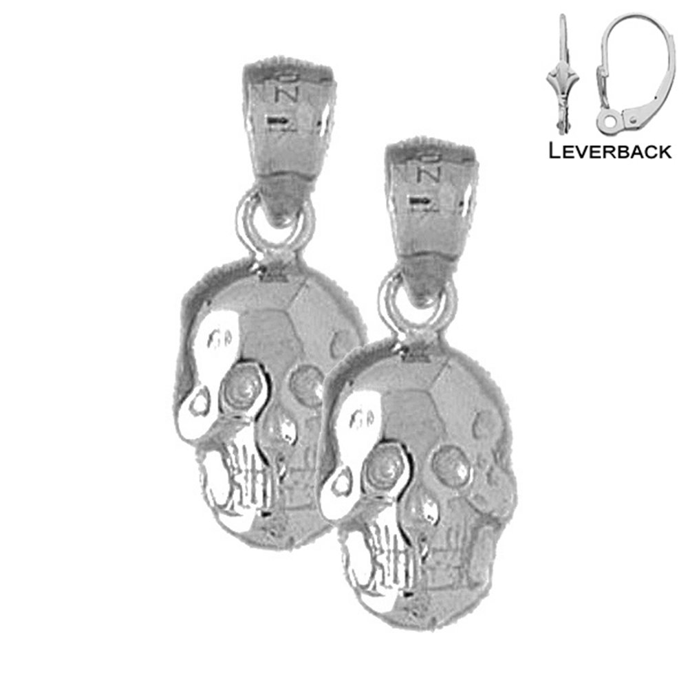 Pirate Earrings for Women - Sterling Silver Skull Lever Back Earrings | Handmade in USA | Gothic Jewelry for Halloween, Cosplay & Pirate Theme Parties