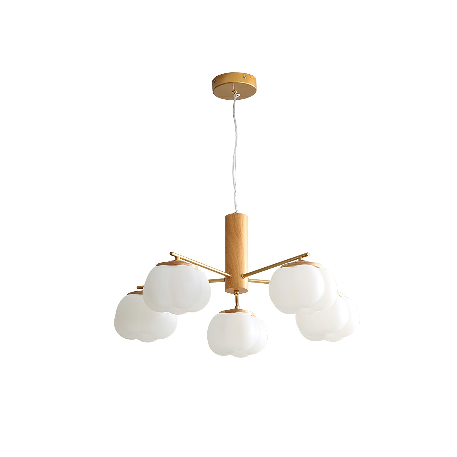 Handmade Cotton Ball Chandelier - Elegant Boho Home Decor for Bedroom, Nursery & Wedding | Soft Lighting Fixture with Natural Cotton Accents