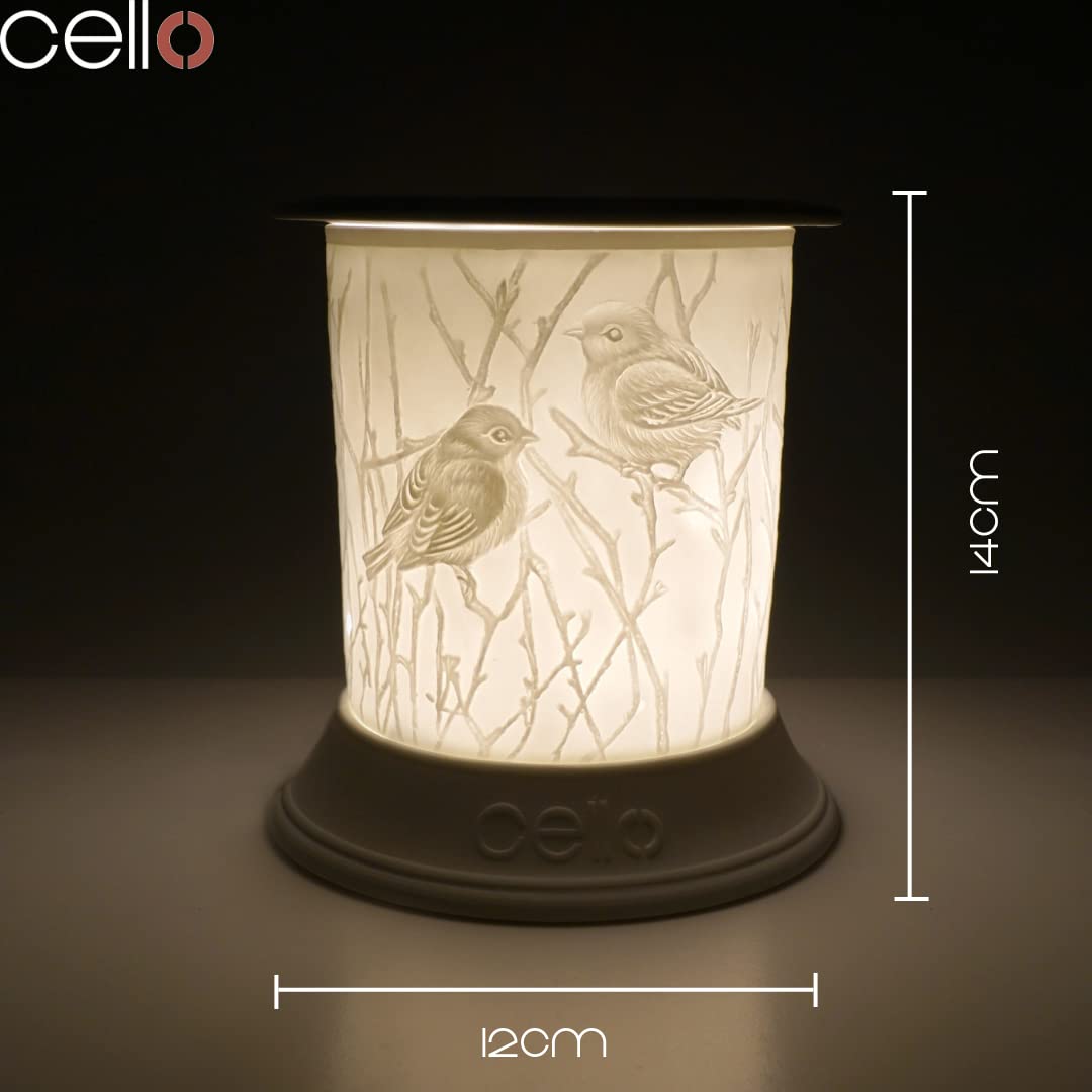 Premium Cello Electric Wax Warmer - Porcelain Bird Design for Home Aromatherapy | Perfect for Living Room, Bedroom, and Spa Relaxation