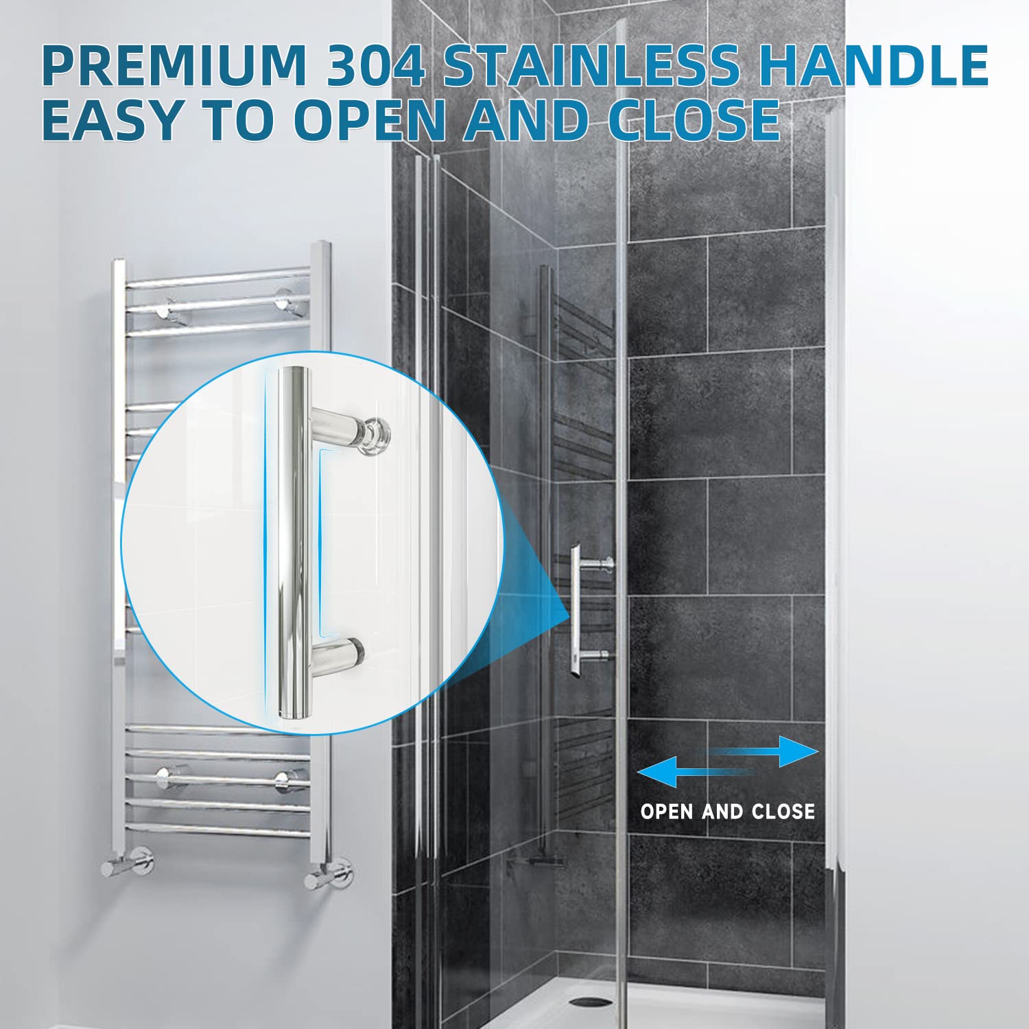SUNNY SHOWER Adjustable 35.5-37 in. W x 72 in. H Frameless Pivot Shower Door - Chrome Finish, Certified Clear Tempered Glass Shower Enclosure for Bathroom & Spa | Modern Bathroom Upgrade for Home & Hotel Use