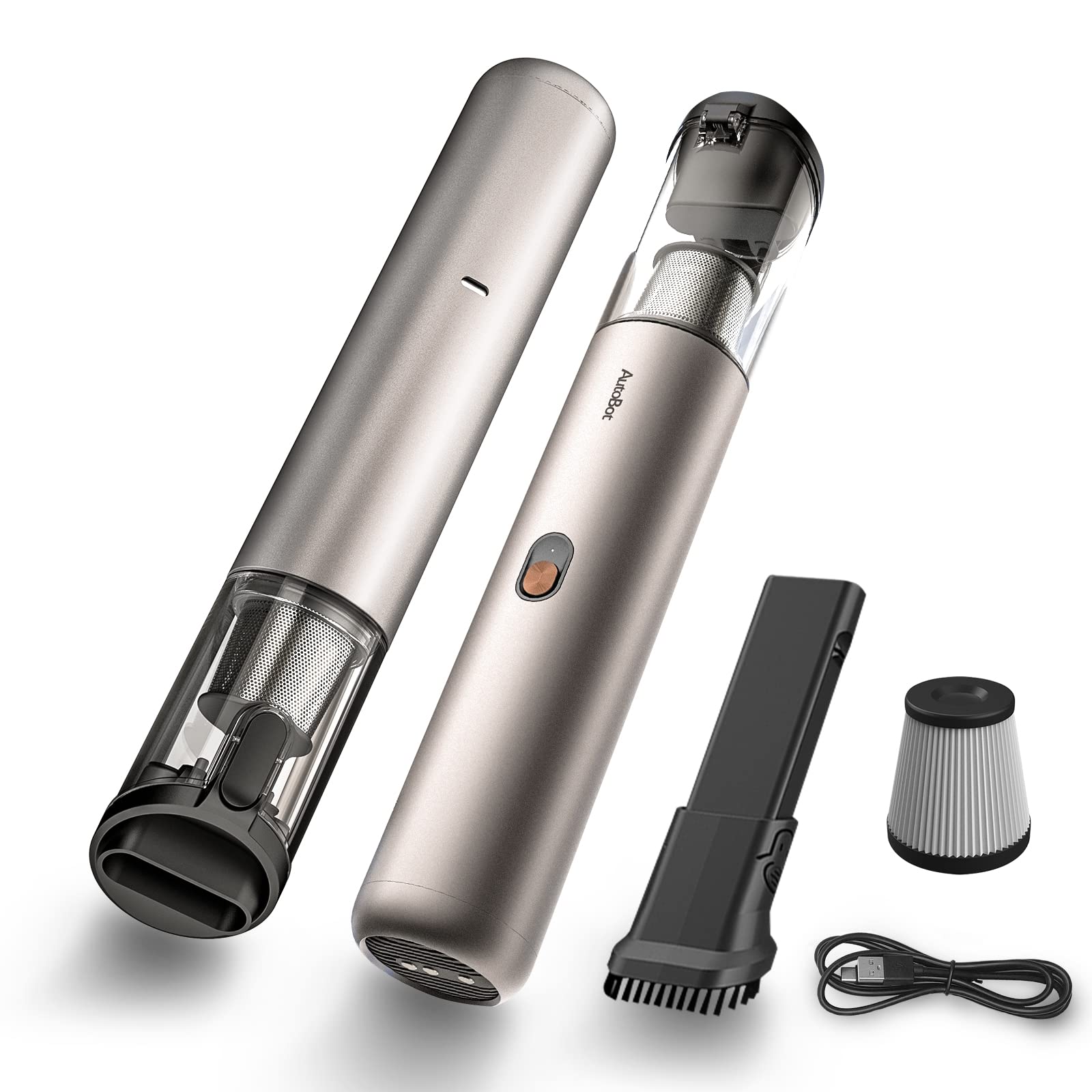 AutoBot Cordless Handheld Vacuum Cleaner - 16000Pa Strong Suction, Rechargeable & Lightweight for Home & Car - 25-30 Mins Runtime - Perfect for Car Seats, Pet Hair, Crumbs & Home Cleaning