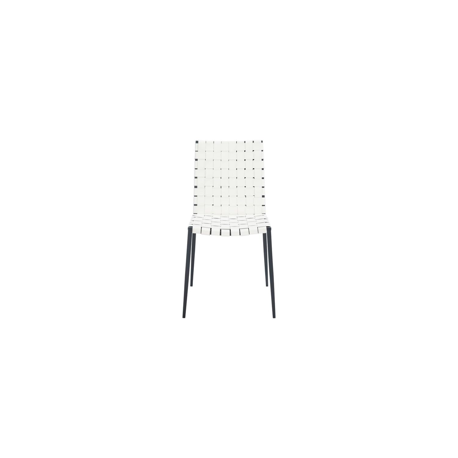 Safavieh Rayne Woven Accent Chair - White & Black Modern Dining & Living Room Chair (Fully Assembled) - Perfect for Home Decor, Kitchen Dining Sets & Office Seating